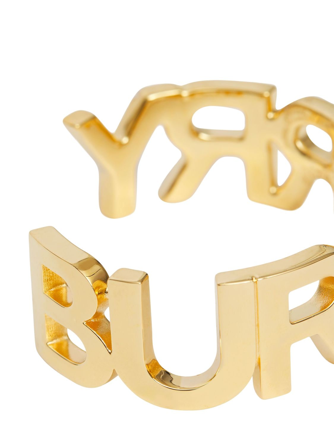 Shop Burberry Logo Bangle Bracelet In Gold