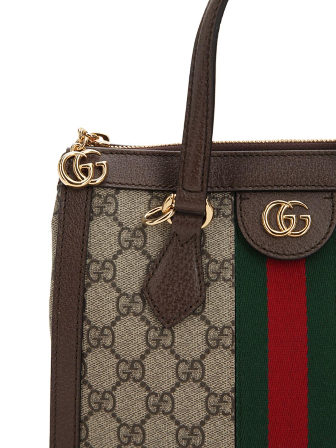 Shop Gucci Small Ophidia Gg Supreme Top Handle Bag In Ebony,brown