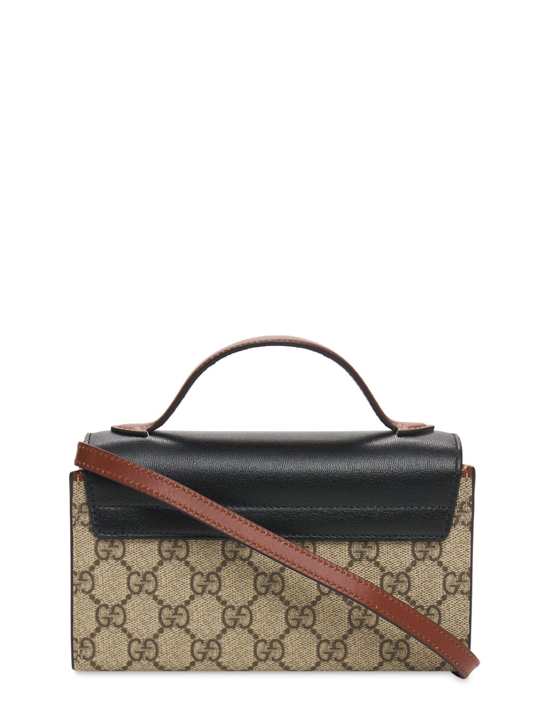 Shop Gucci Mini Padlock Gg Supreme Canvas Bag In Ebony,nero