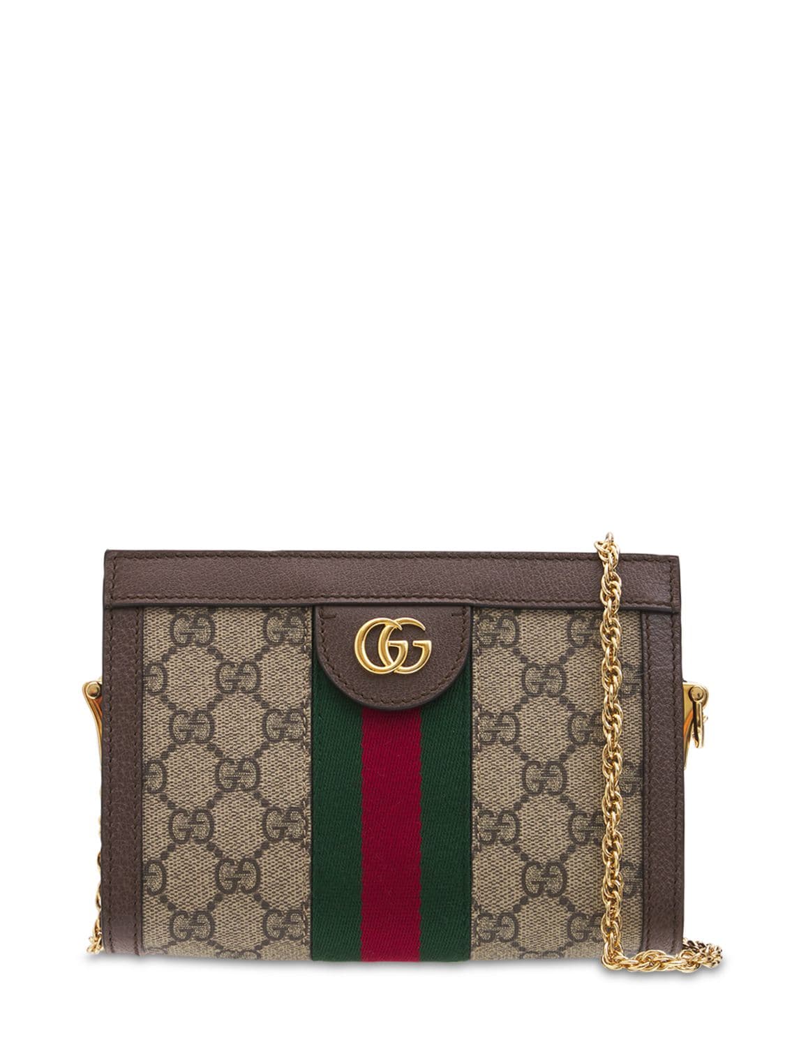 Gucci Brown Ophidia Small Gg Supreme Shoulder Bag In Ebony | ModeSens