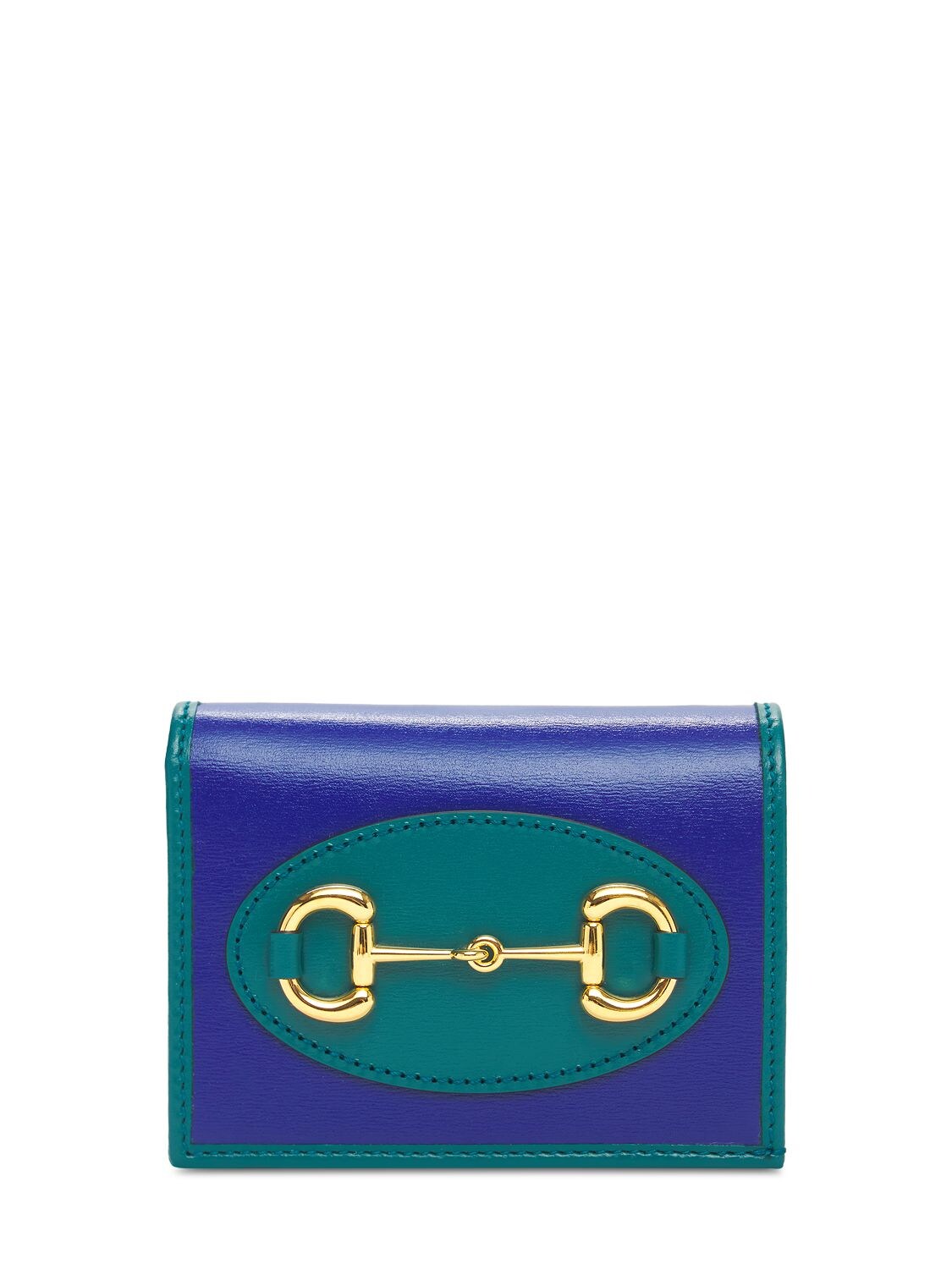 Gucci 1955 Horsebit Card Case Leather Wallet In Imperial Blue