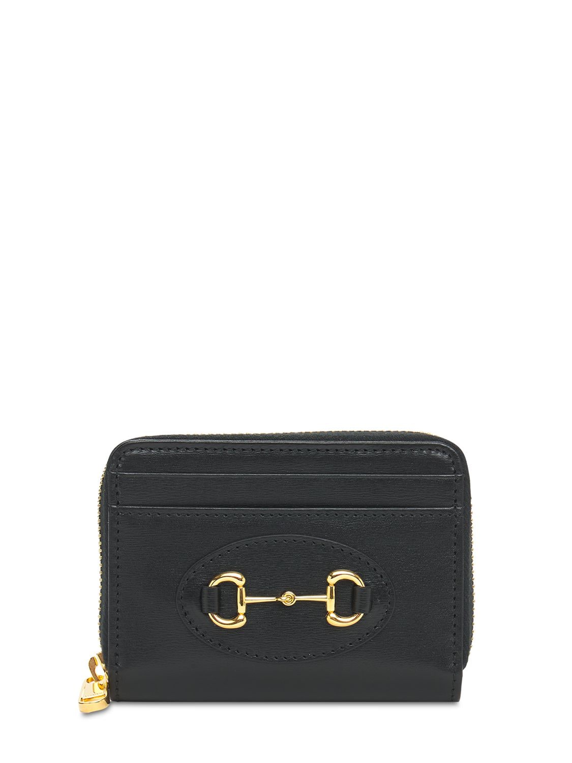 Gucci 1955 Horsebit Card Case Leather Wallet In Black