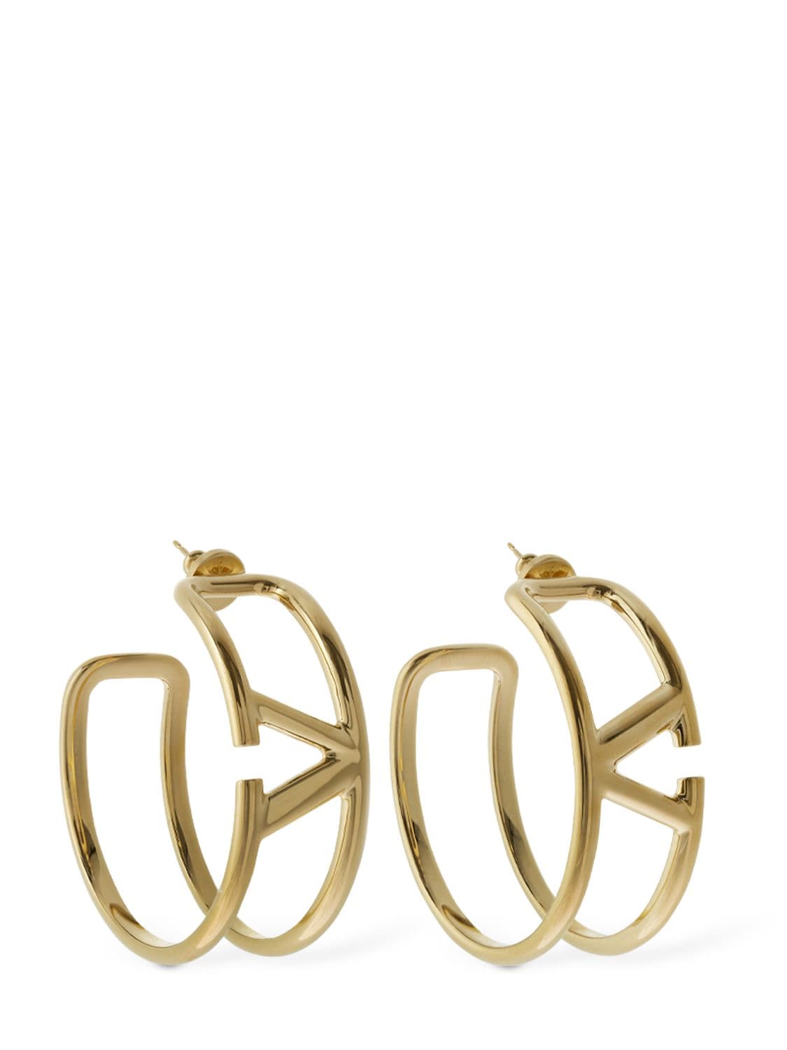 Valentino Garavani - V logo big hoop earrings - | Luisaviaroma