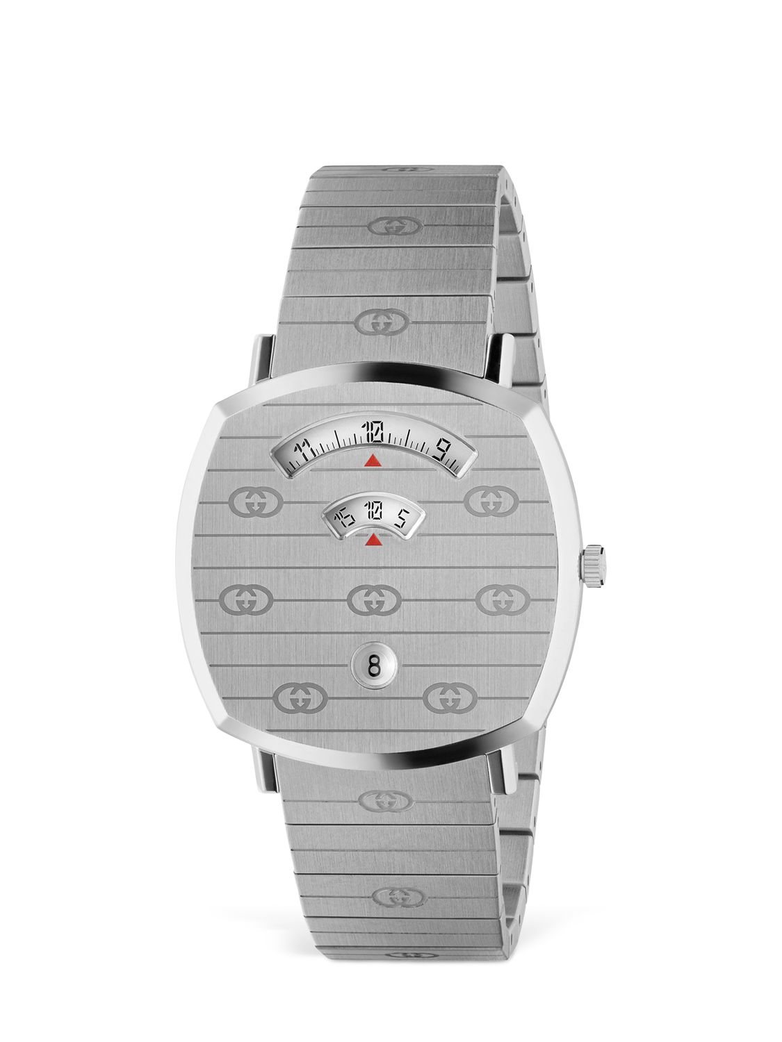 GUCCI LE MARCHÉ DES MERVEILLES OROLOGIO 38 MM IN ACCIAIO E QUADRANTE E  CINTURINO IN NYLON MOTIVO WEB CON APE - Lattuca gioielli