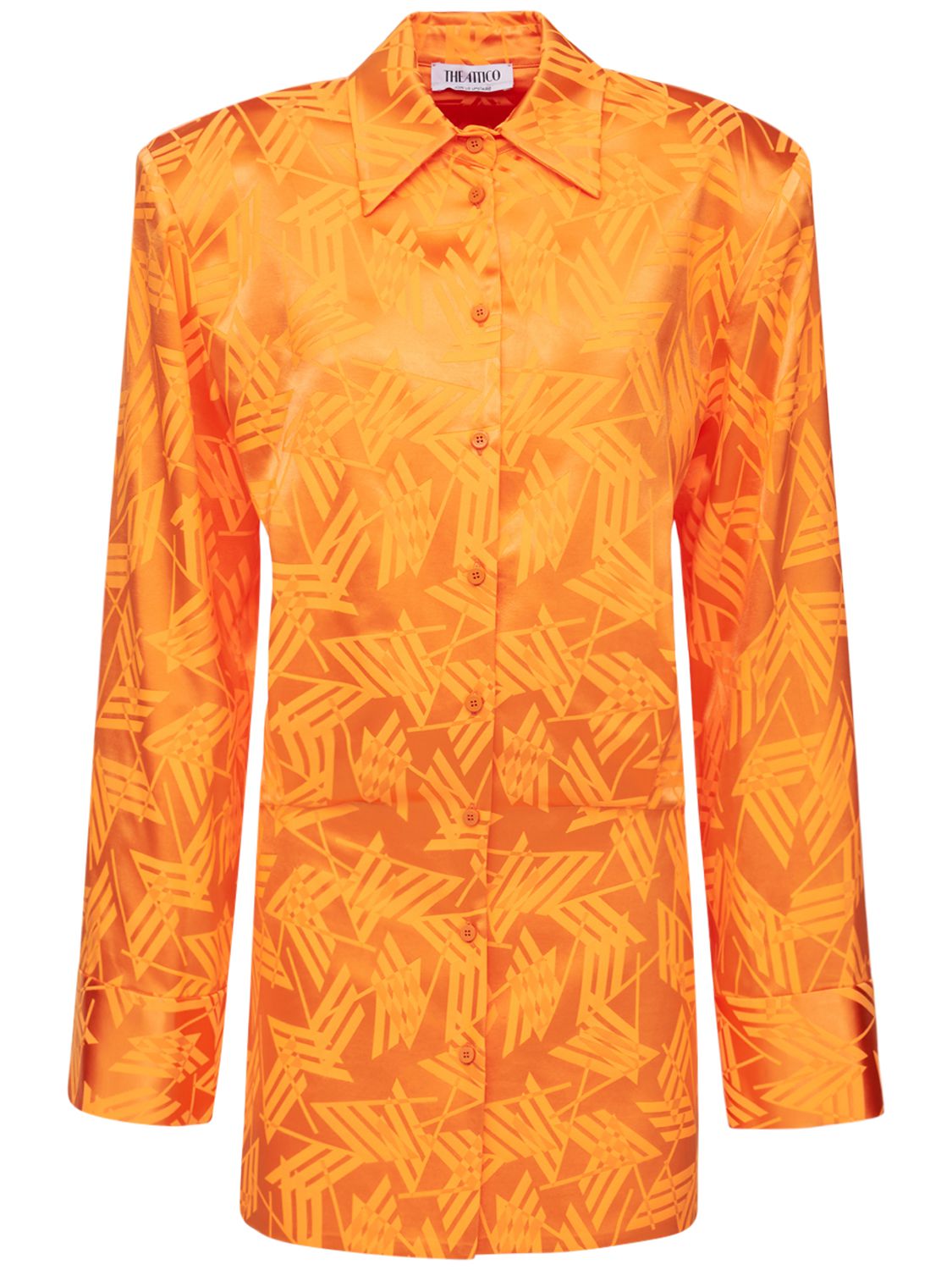 Hemdkleid Aus Viskosejacquard Mit Logo