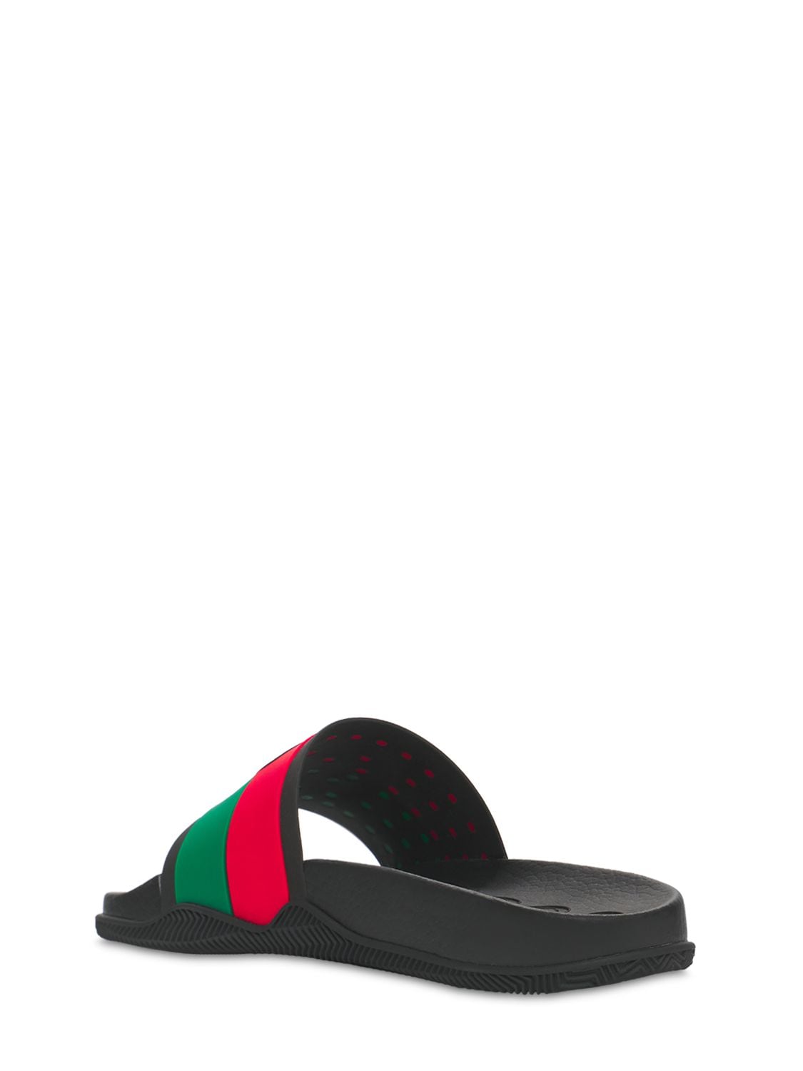 Shop Gucci Interlocking G Rubber Slide Sandals In Black