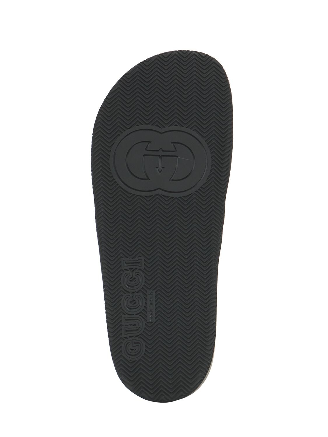 Shop Gucci Interlocking G Rubber Slide Sandals In Black