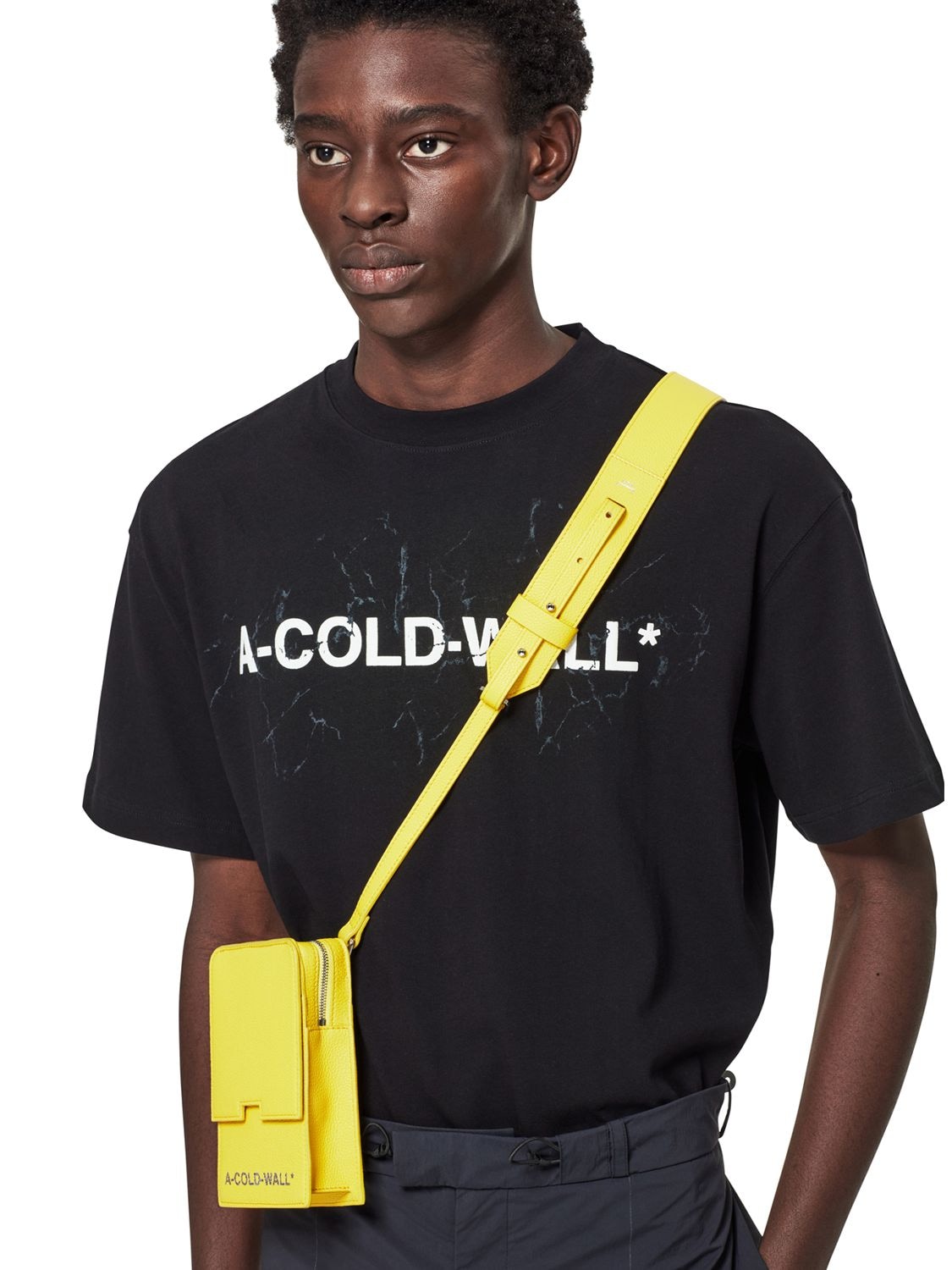 A-cold-wall* Cubist Leather Crossbody Bag In Sulphur