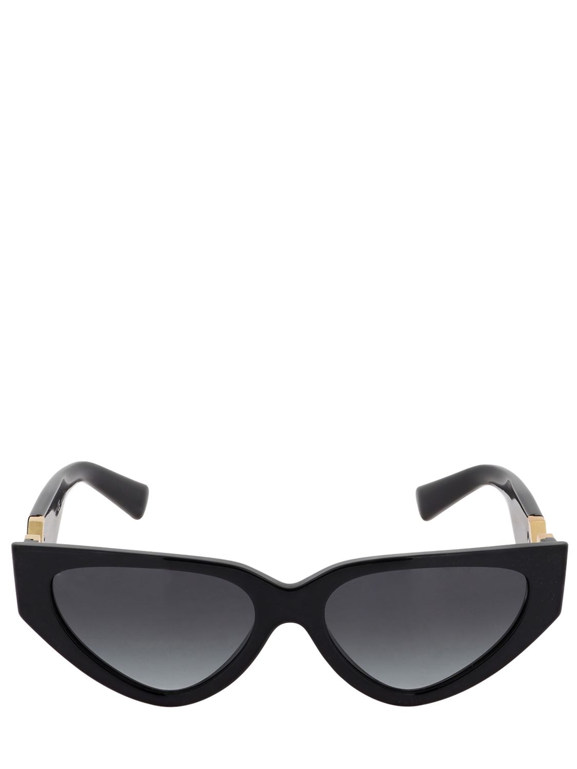 Valentino V Logo Cat Eye Acetate Sunglasses In Black,smoke