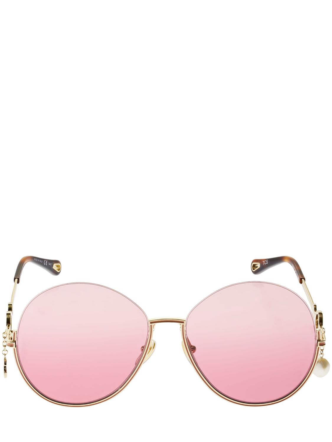 Katzenaugen-sonnenbrille Aus Metall Mit Anhängern