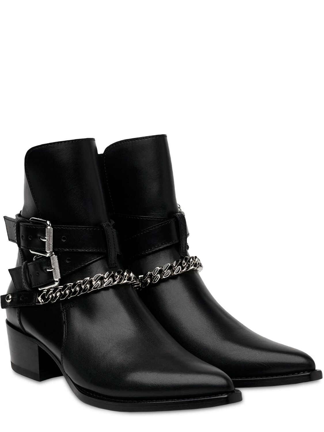 AMIRI JODHPUR ANKLE CHAIN LEATHER BOOTS,74IXV9002-MDAX0