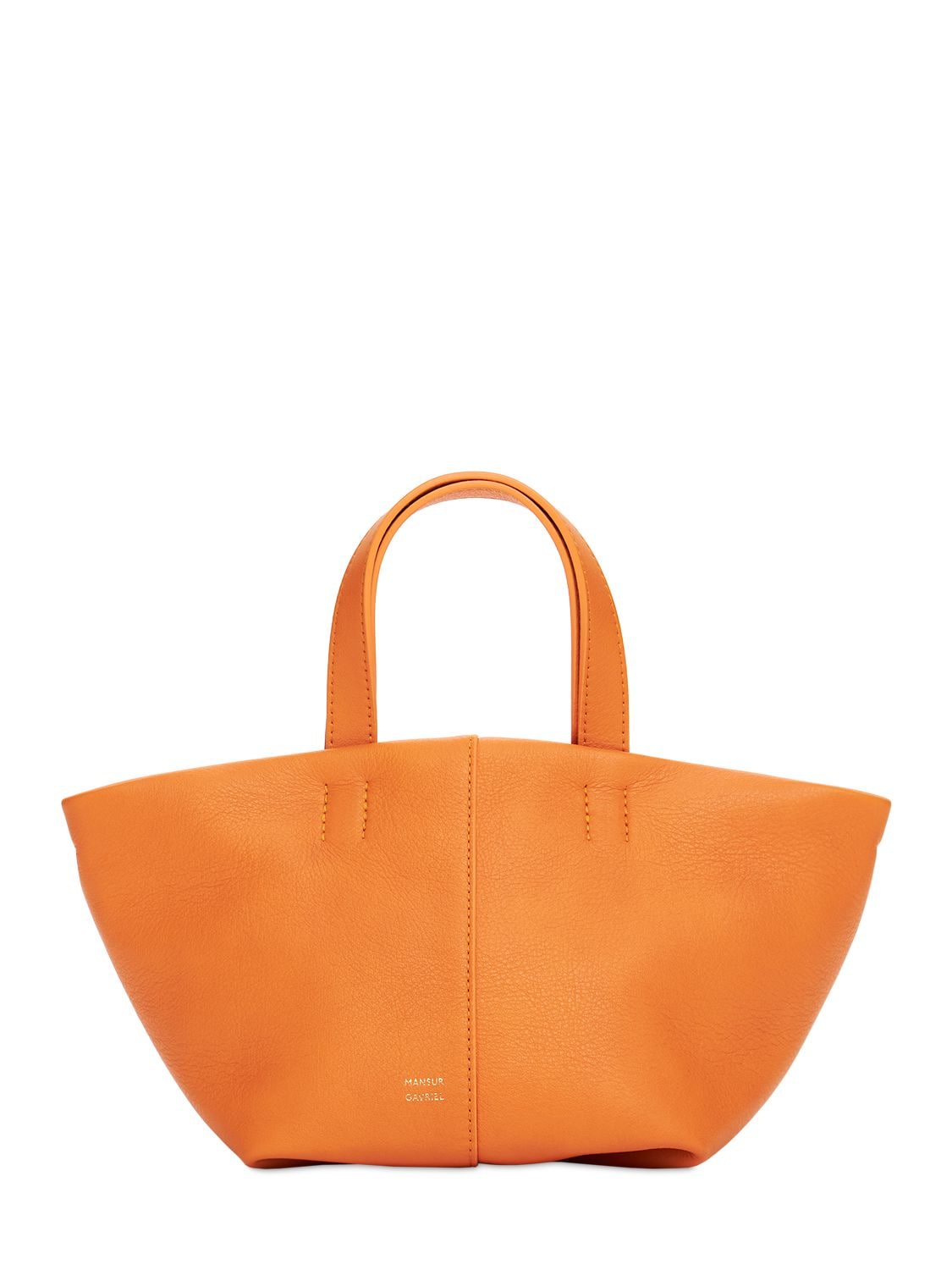 Mini Tulipano Leather Top Handle Bag