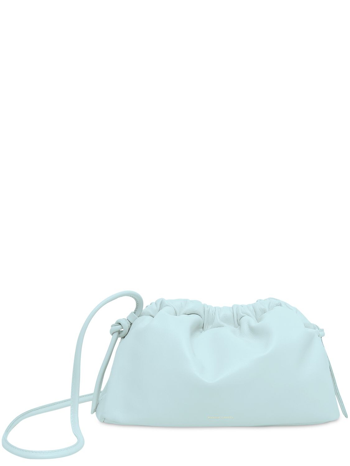 Shop Mansur Gavriel Mini Cloud Leather Clutch In Seafoam