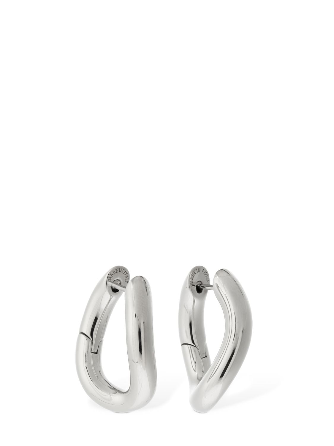 Balenciaga Xs Loop Earrings In Silver