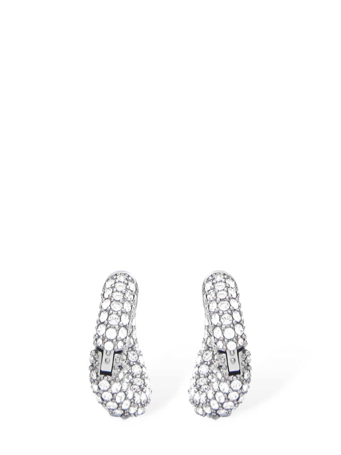 Shop Balenciaga Loop Xxs Earrings In Silver