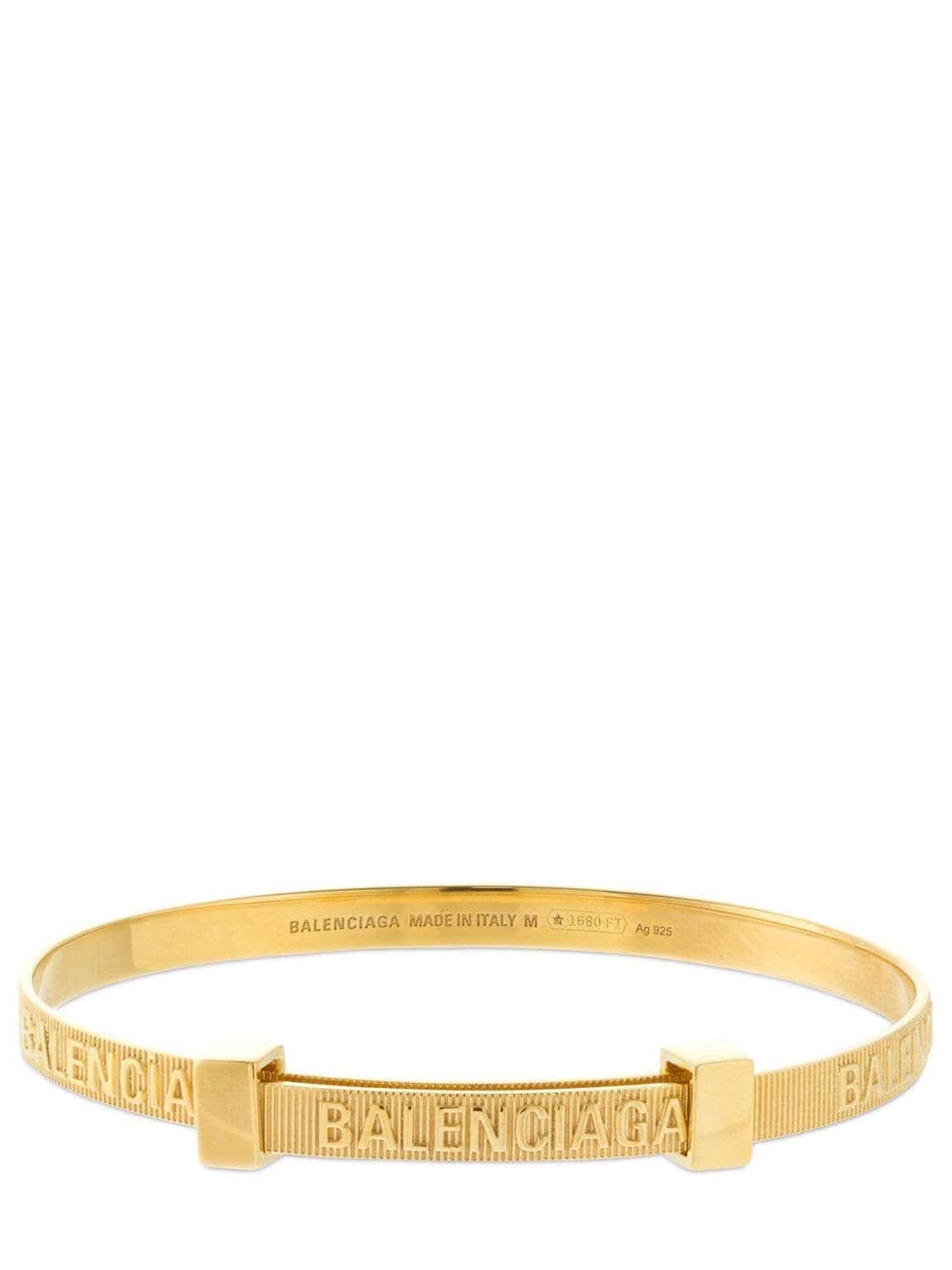 Balenciaga Force Striped Bracelet In Gold | ModeSens
