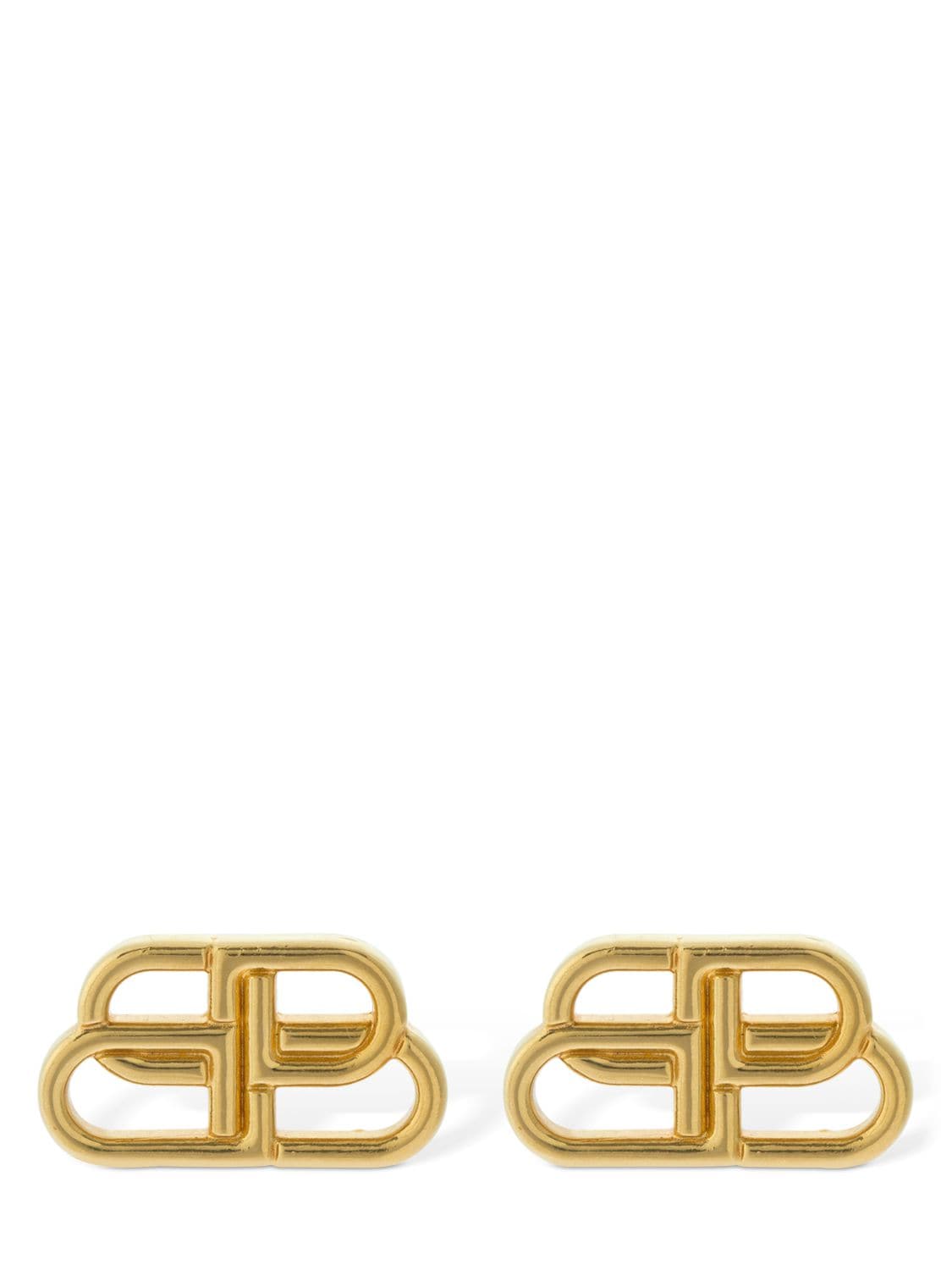 Balenciaga Bb S Mini Logo Stud Earrings In Gold