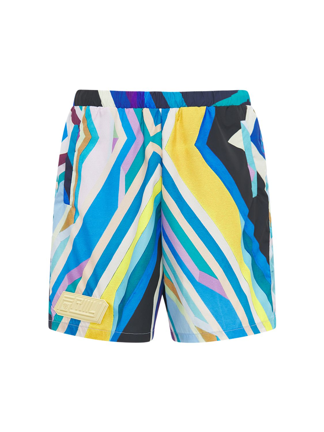 Formy Studio Stripe-print High-waisted Shorts In Blau,bunt