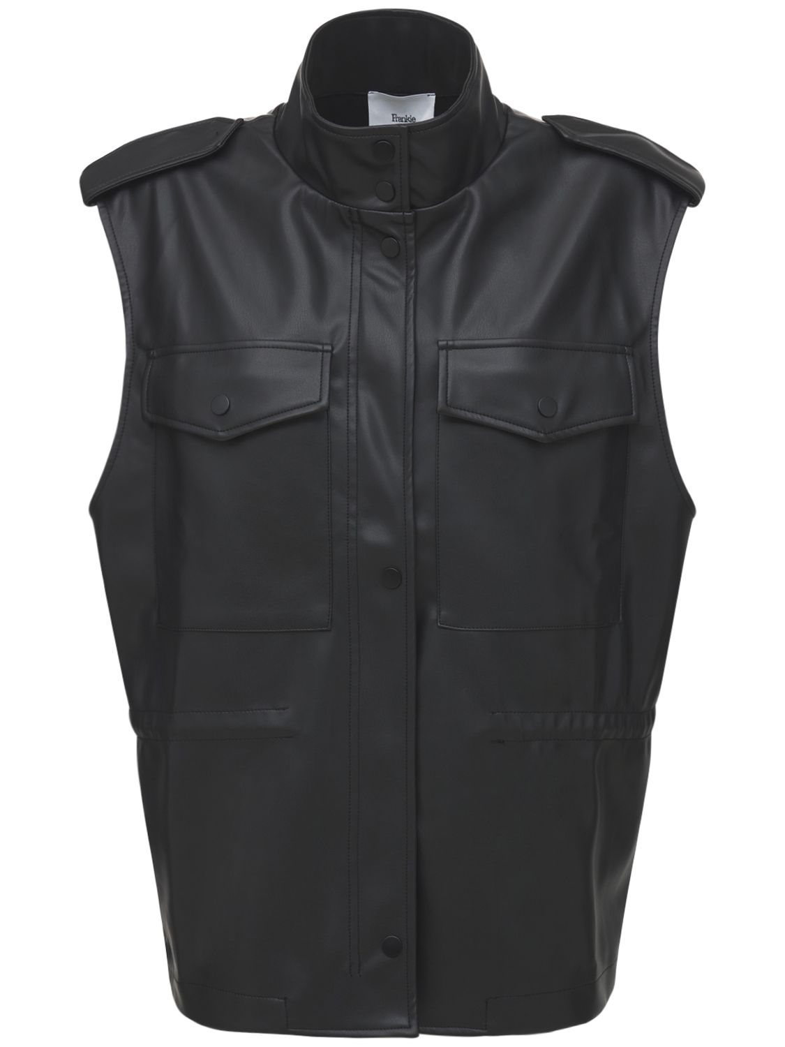 The Frankie Shop Women's Ines Faux Leather Cargo Vest In Neutral,black