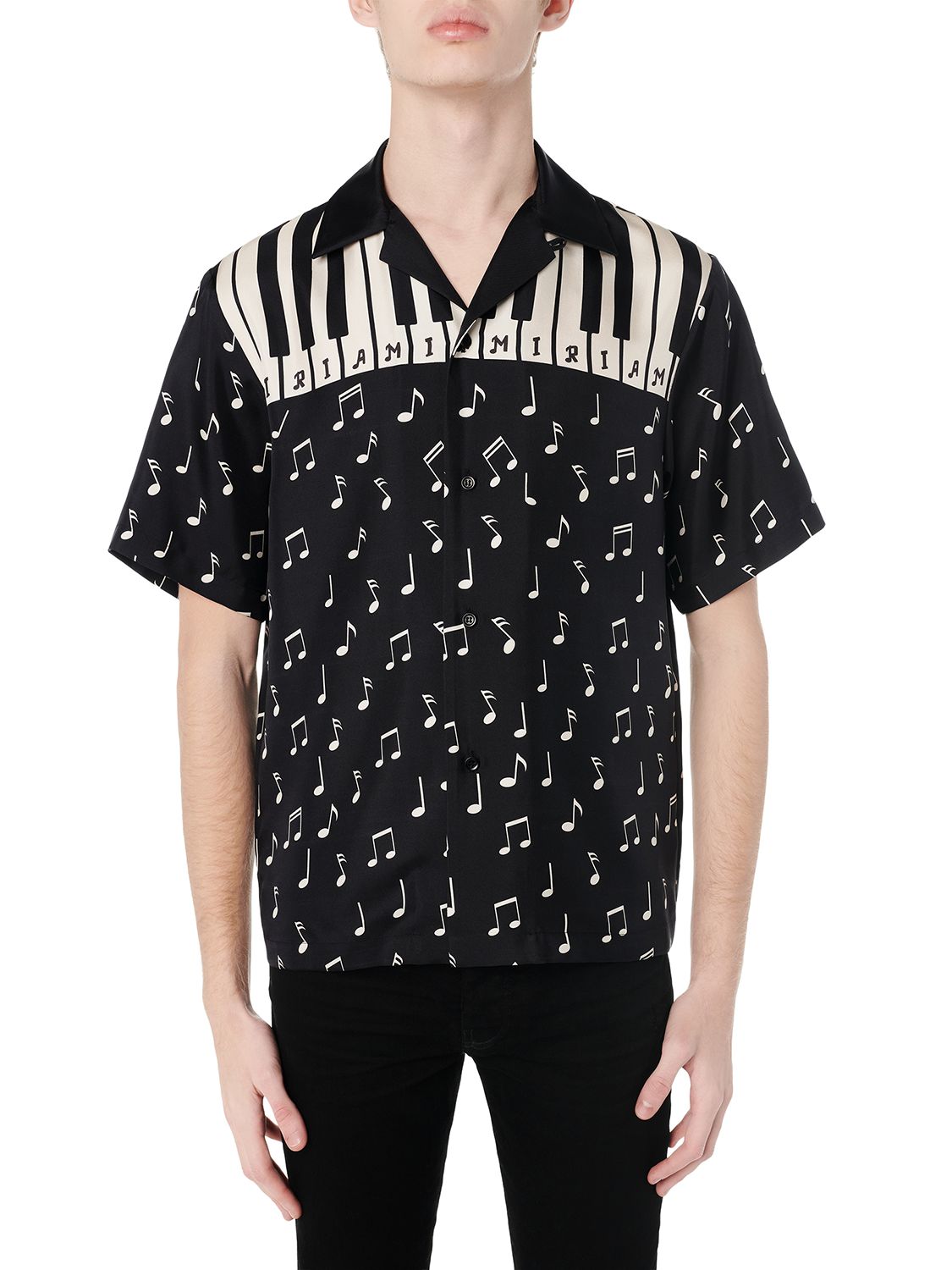 美品 AMIRI Silk Broken Music Note SHIRT 美品 AMIRI Silk Broken Music Note SHIRT