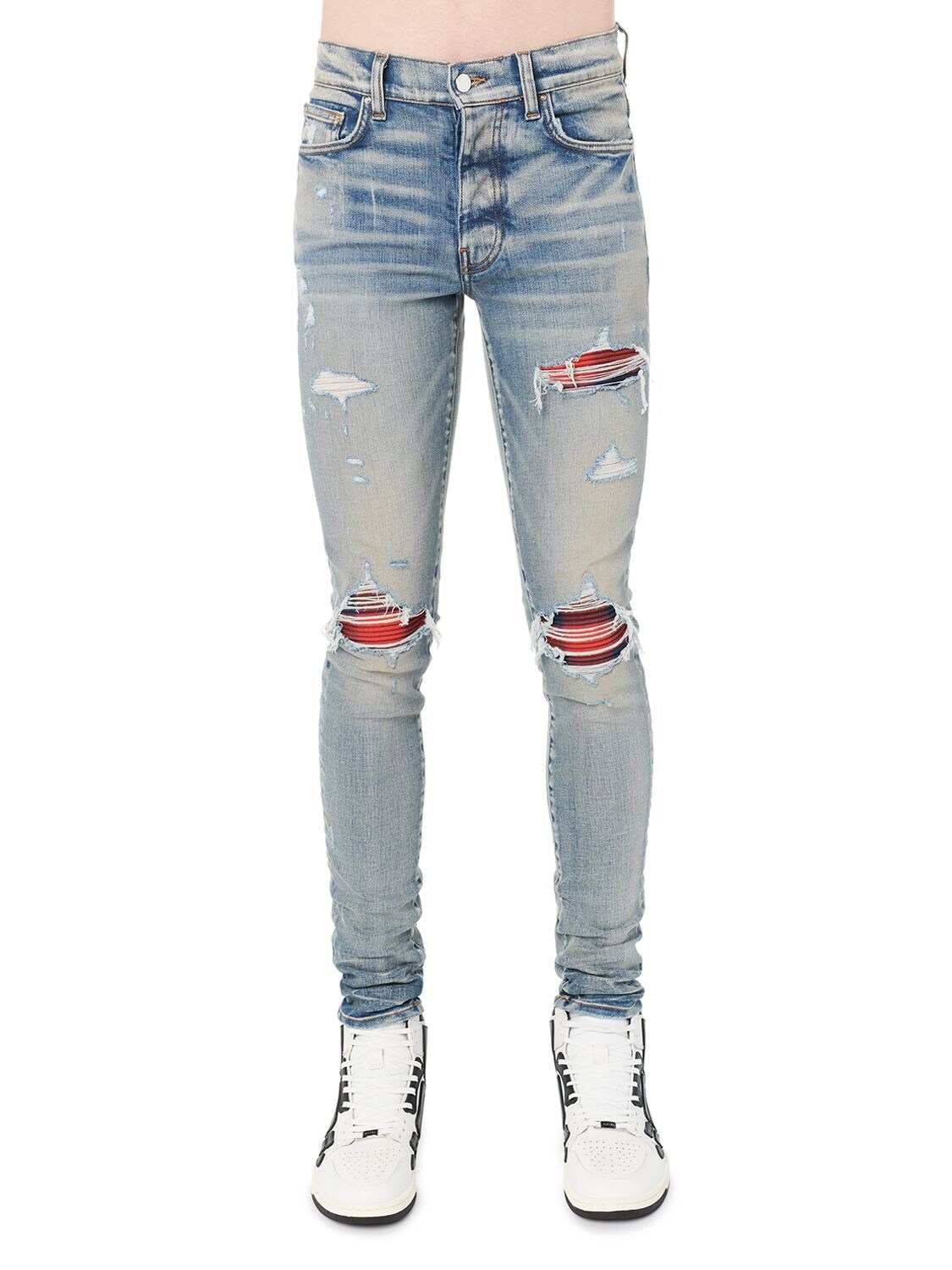 Plaid Mx1 Strech Cotton Denim Jeans