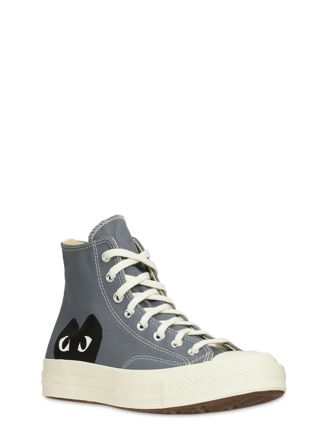 Shop Comme Des Garçons Play Play Converse Cotton High Sneakers In Grey