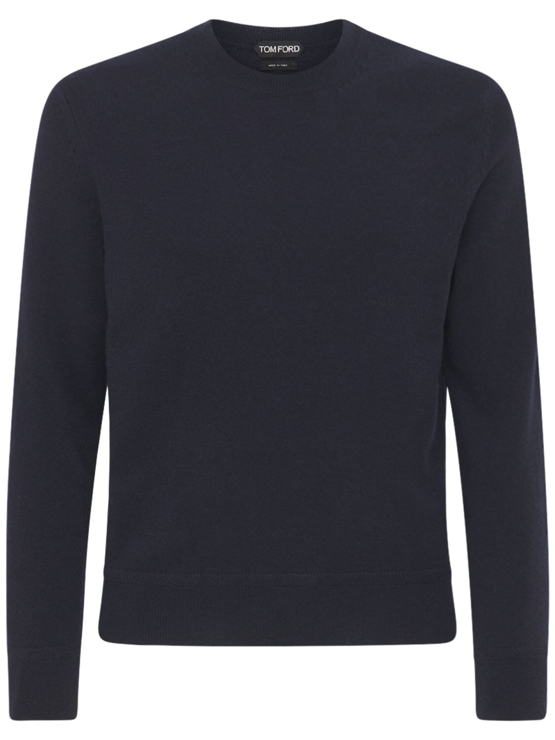 Tom Ford Cashmere Knit Crewneck Sweater In Dark Blue | ModeSens