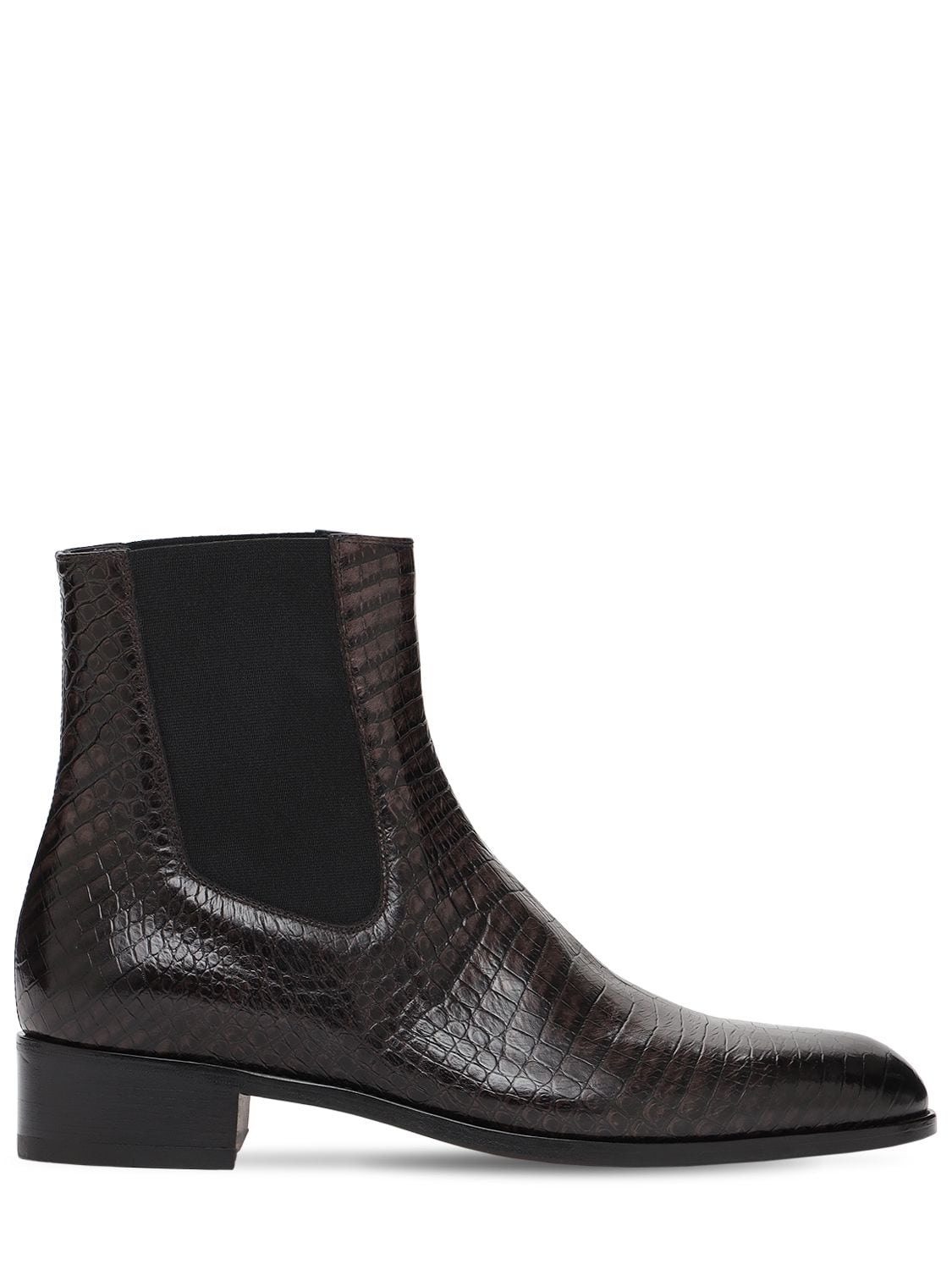 TOM FORD CROC EMBOSSED LEATHER ANKLE BOOTS,74IY29009-VTCWMJM1