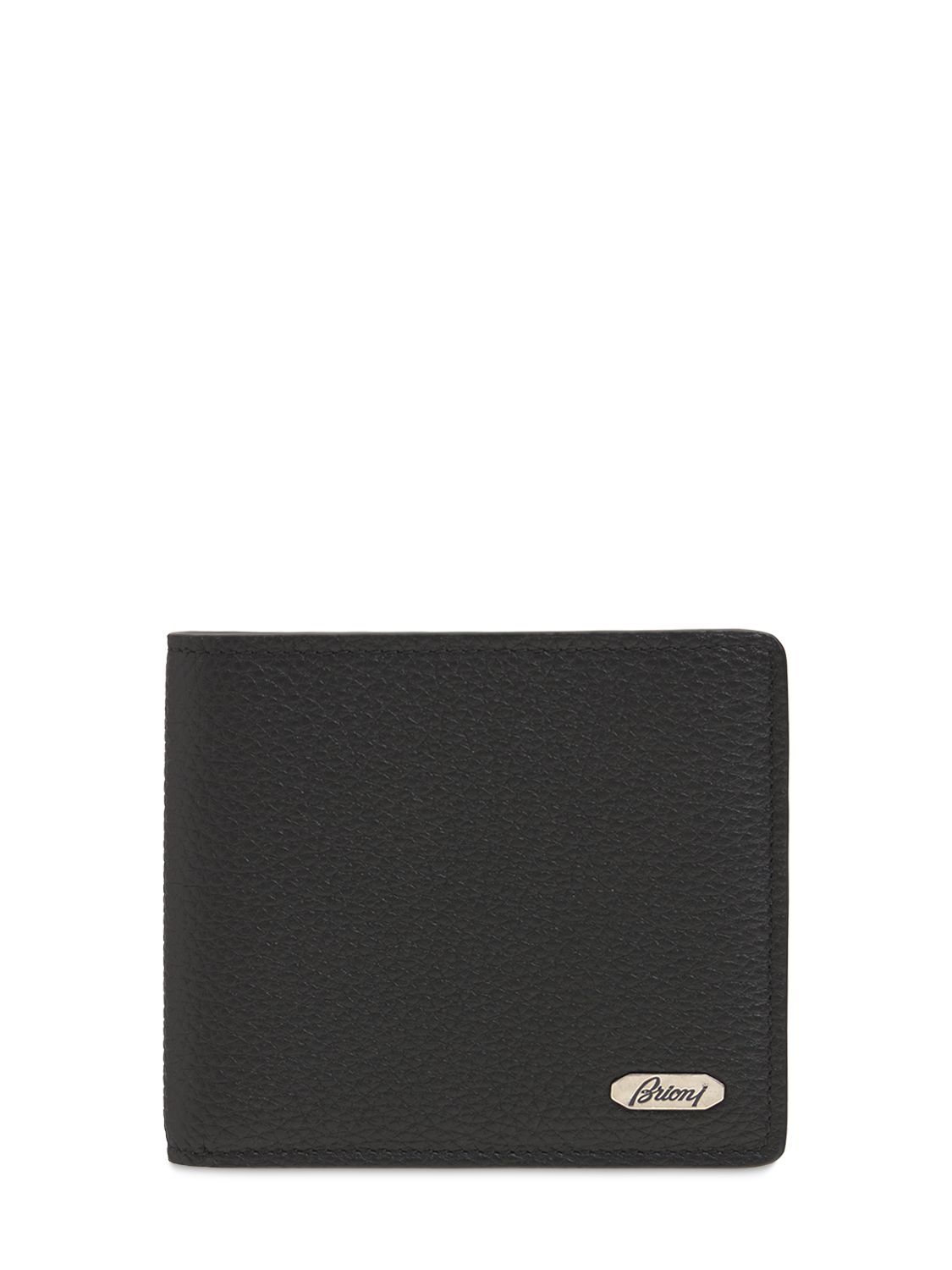 Lederbrieftasche Mit Metalllogo