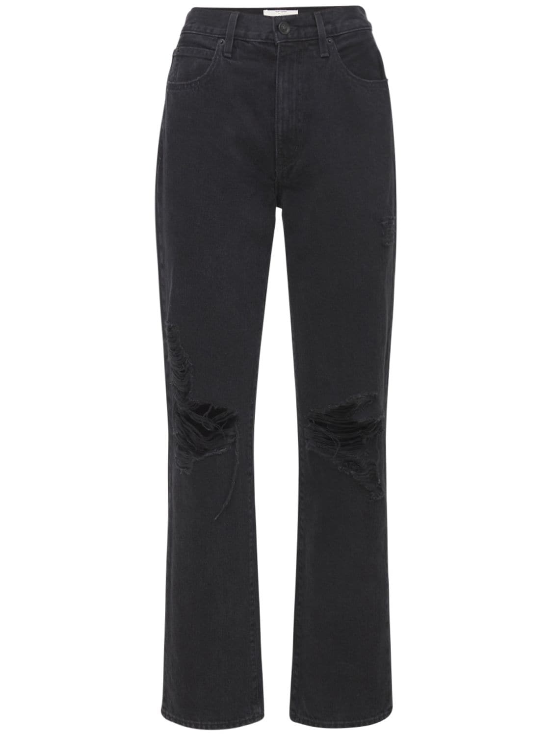 London High Rise Straight Cotton Jeans