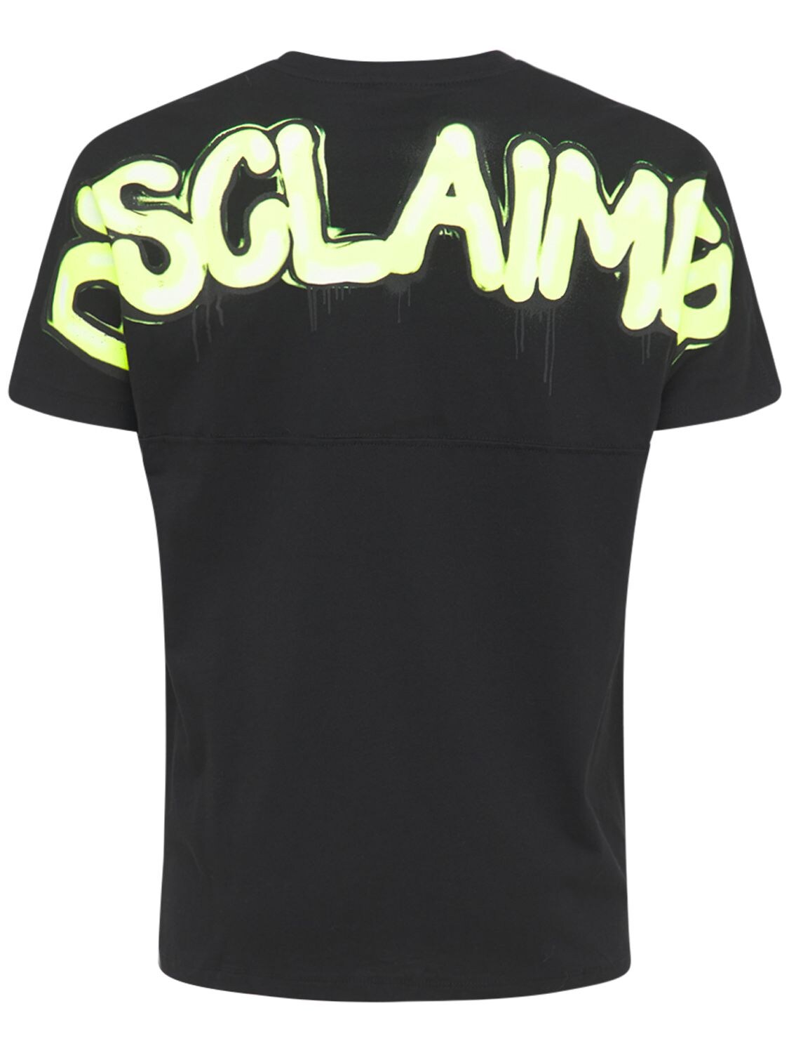 Disclaimer Neon Logo Printed Cotton T-shirt In Black