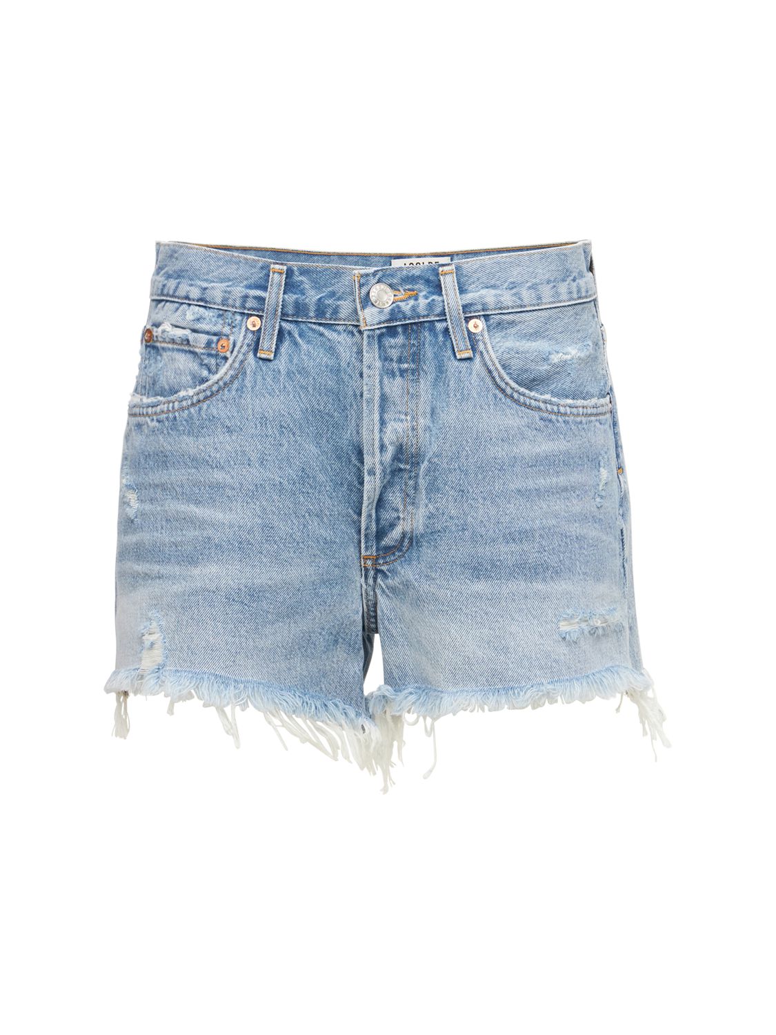 Agolde - Parker distressed denim shorts 
