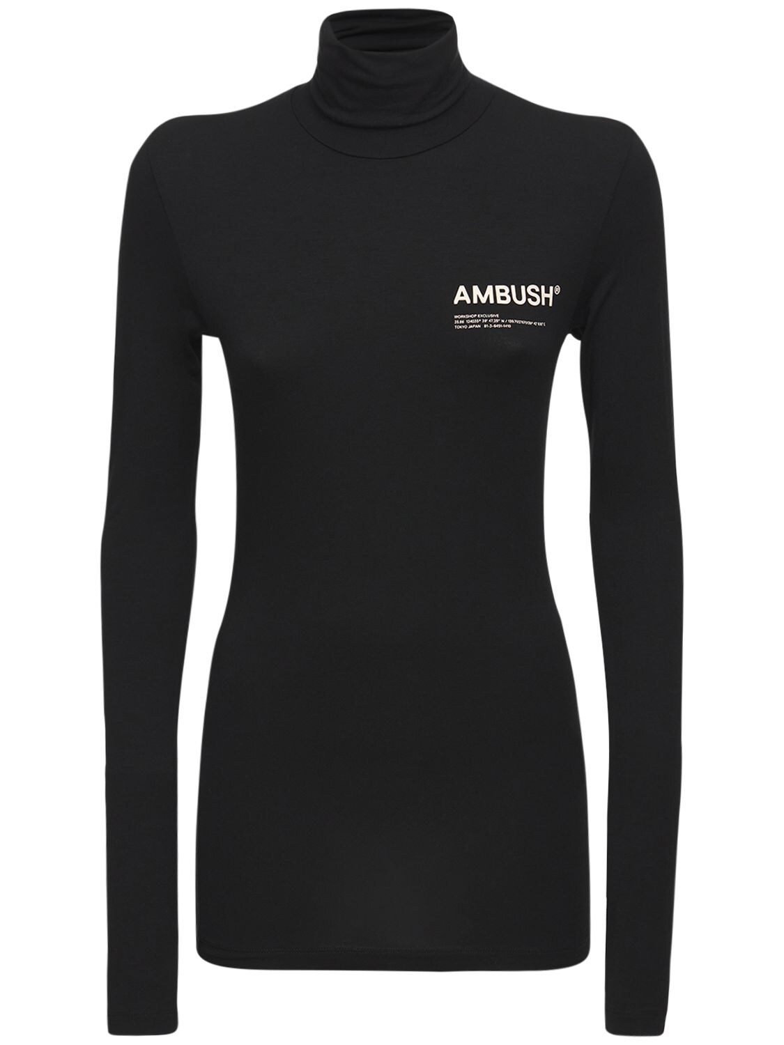 Ambush Logo-print High Neck T-shirt In Black