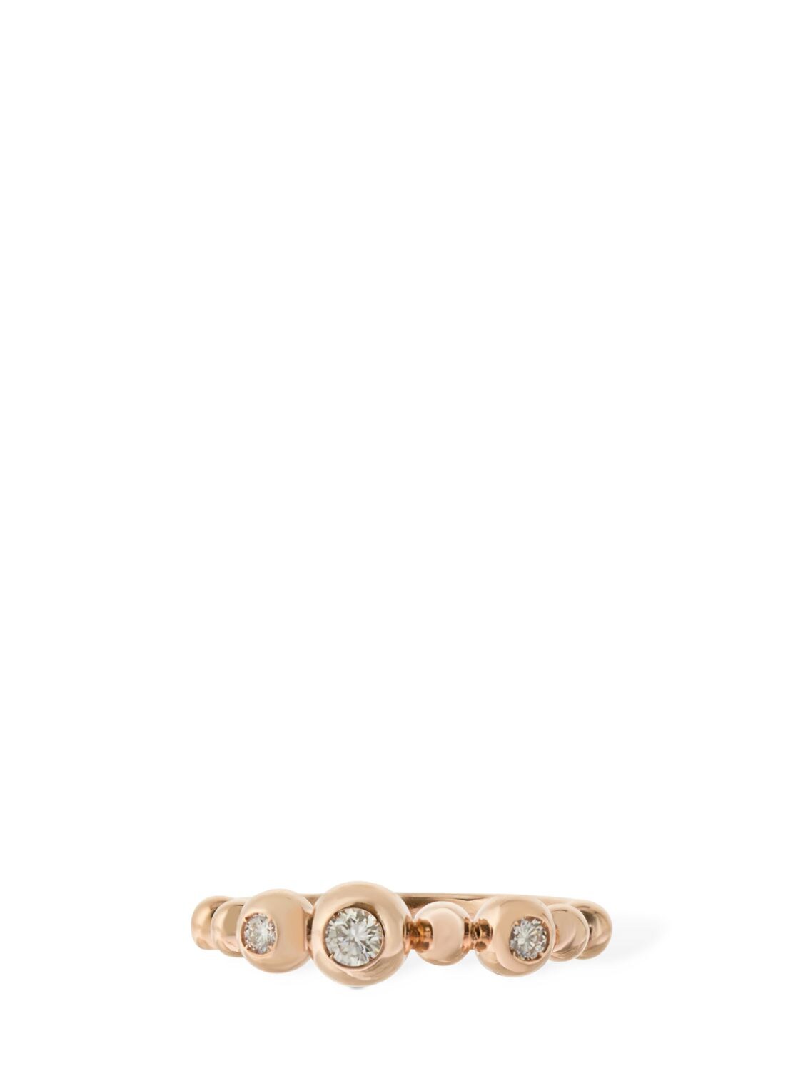 Shop Dodo Bollicine 9kt Gold Ring W/diamonds In R.gold,crystal