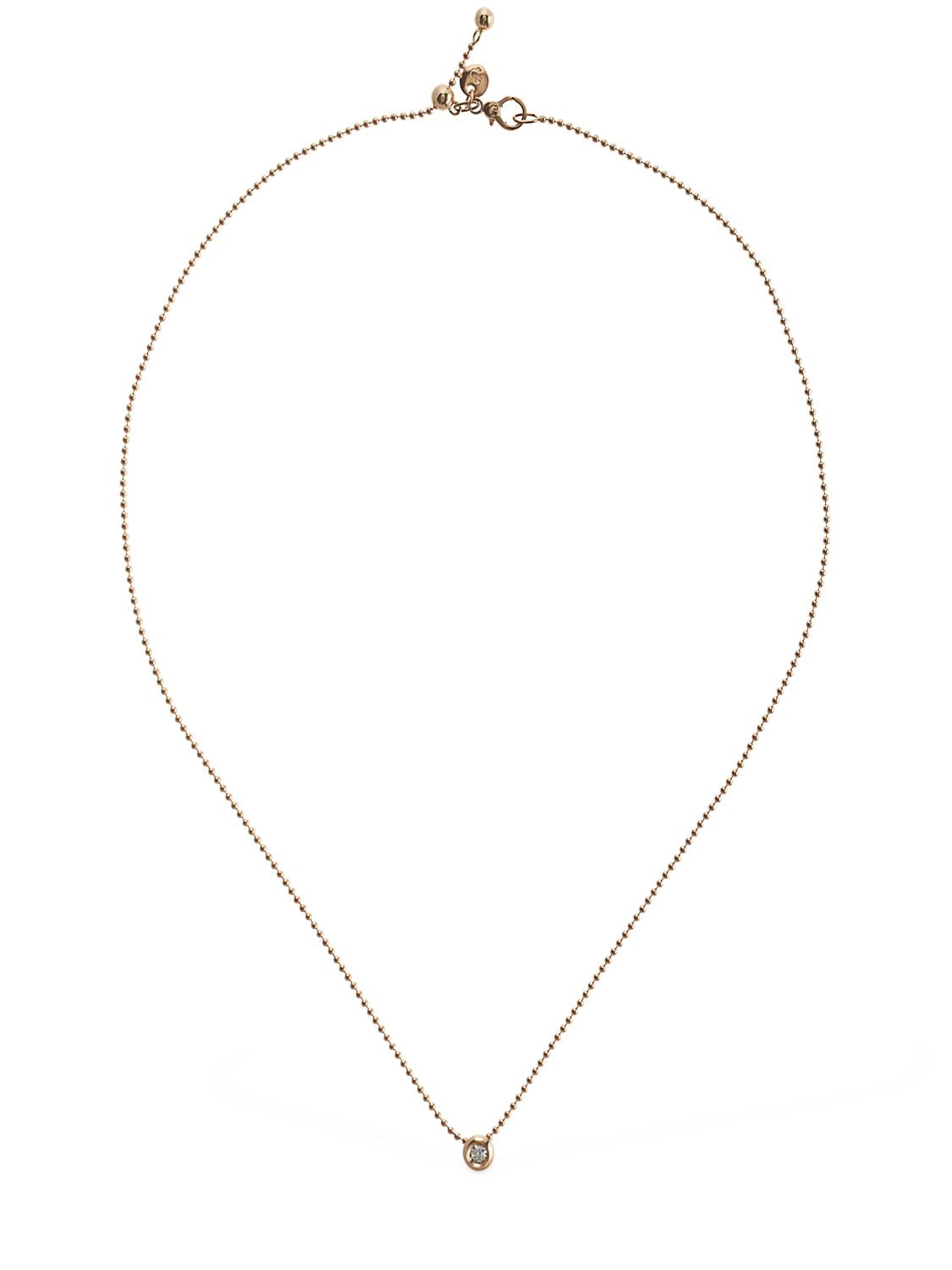 Dodo Bollicine 9kt Gold & Diamond Necklace In R.gold,crystal