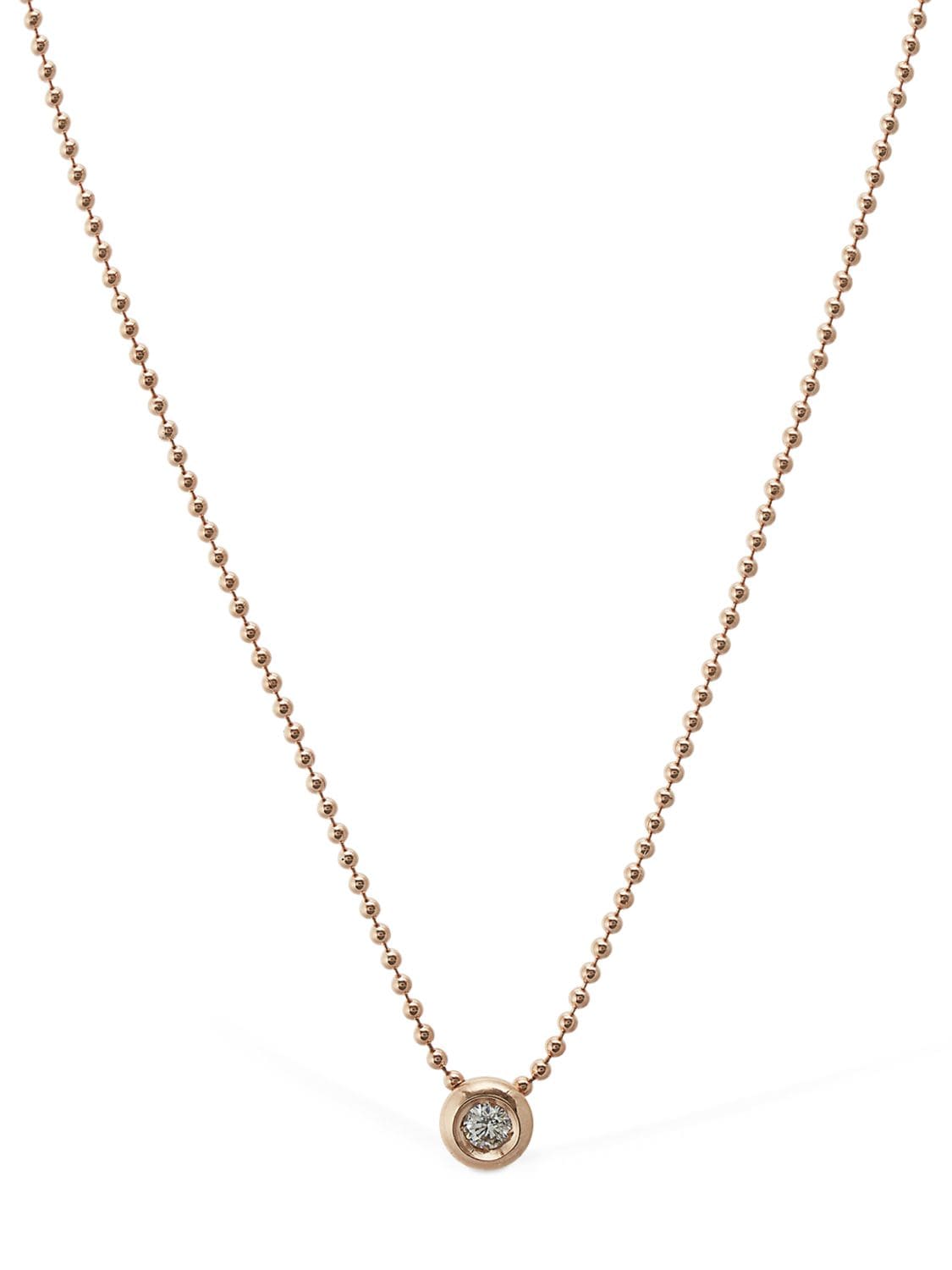 Shop Dodo Bollicine 9kt Gold & Diamond Necklace In R.gold,crystal