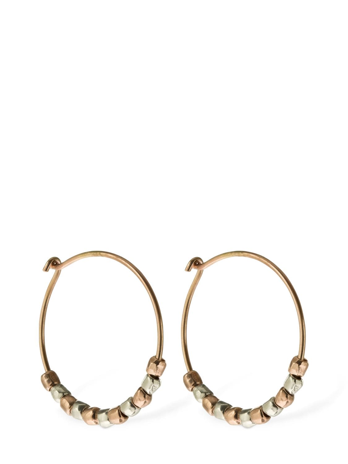 Dodo 9kt Rose Gold & Silver Granelli Earrings In R.gold,silver
