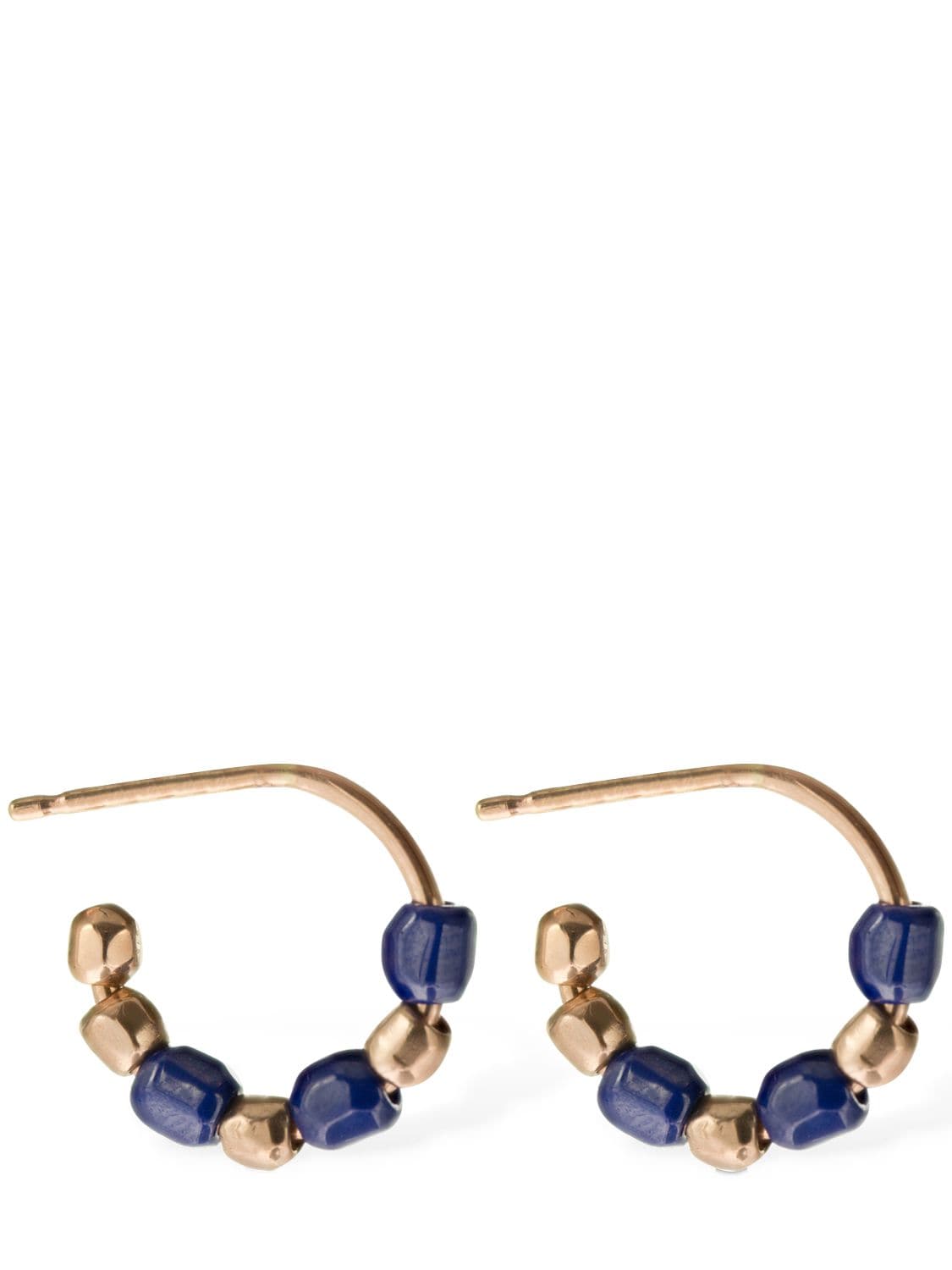 Shop Dodo Granelli 9kt & Blue Ceramic Earrings In R.gold,blue