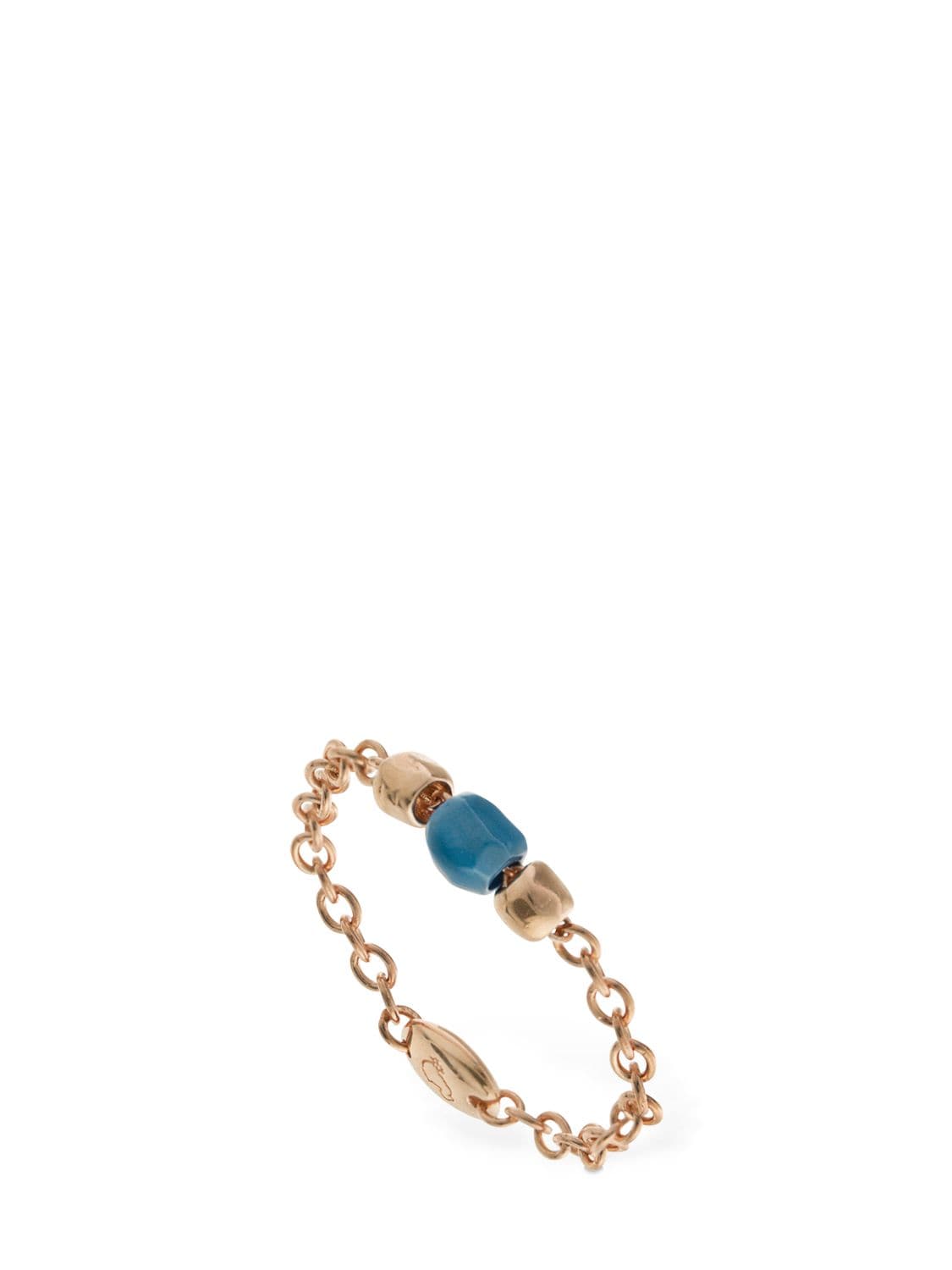 Dodo Granelli 9kt Gold & Ceramic Ring In R.gold,l.blue