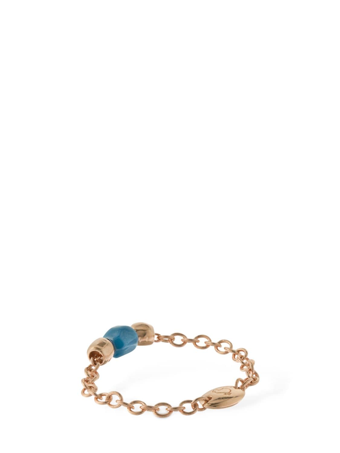 Shop Dodo Granelli 9kt Gold & Ceramic Ring In R.gold,l.blue