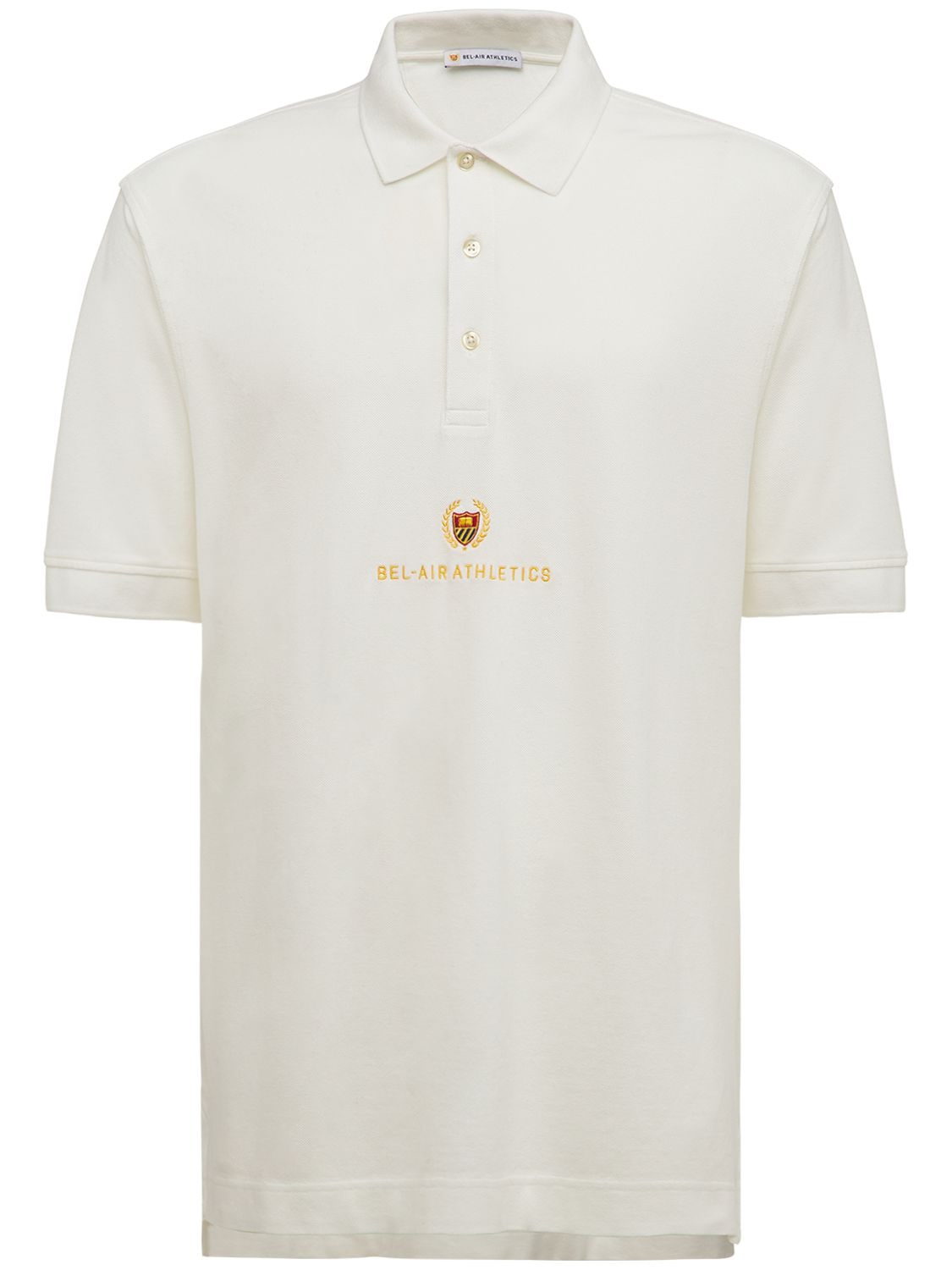 Bel-air Athletics Academy Embroidery Cotton Piquet Polo In Chalk White