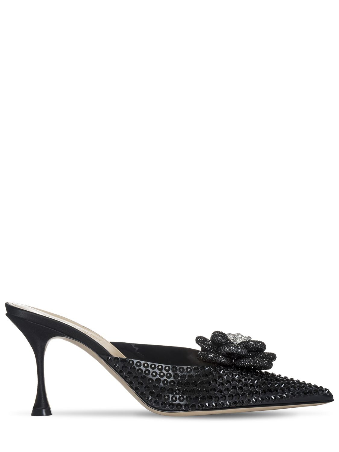 Mach & Mach Womens Black Carrie Crystal-embellished Pvc And Leather ...