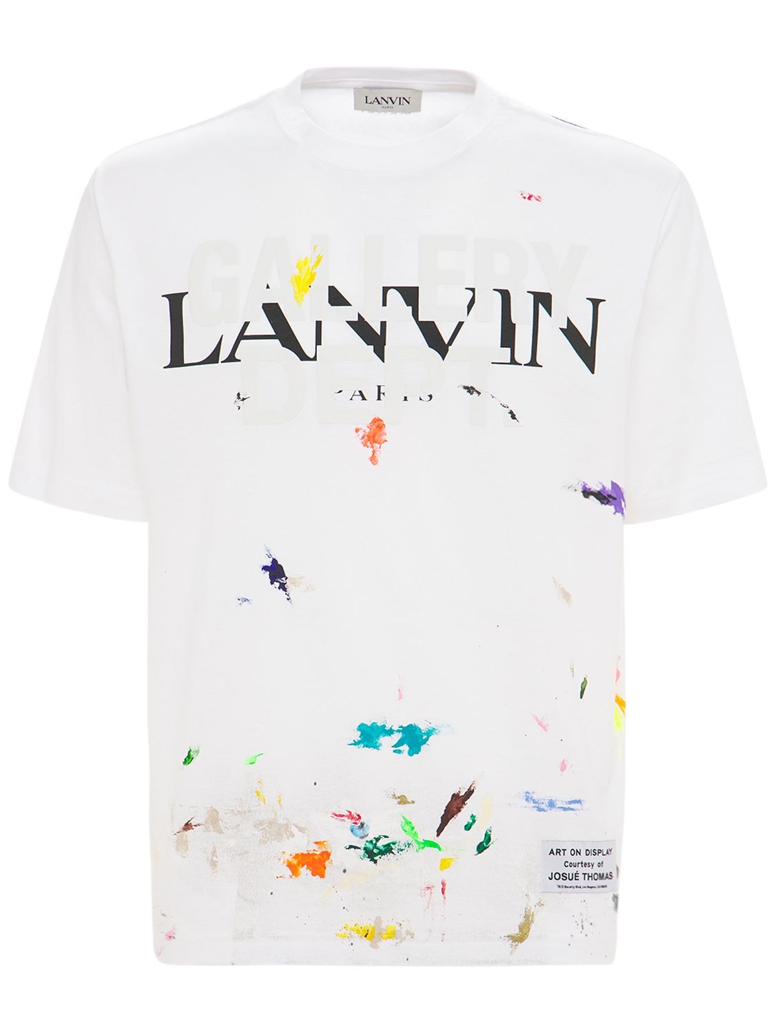 Gallery Dept. X Lanvin Printed & Painted Cotton T-shirt In White | ModeSens