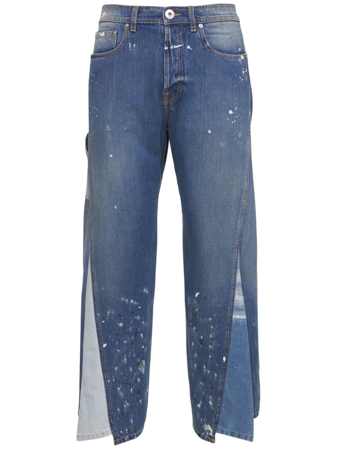 Gallery Dept. X Lanvin Logo Washed Painted Denim Jeans In Blue | ModeSens