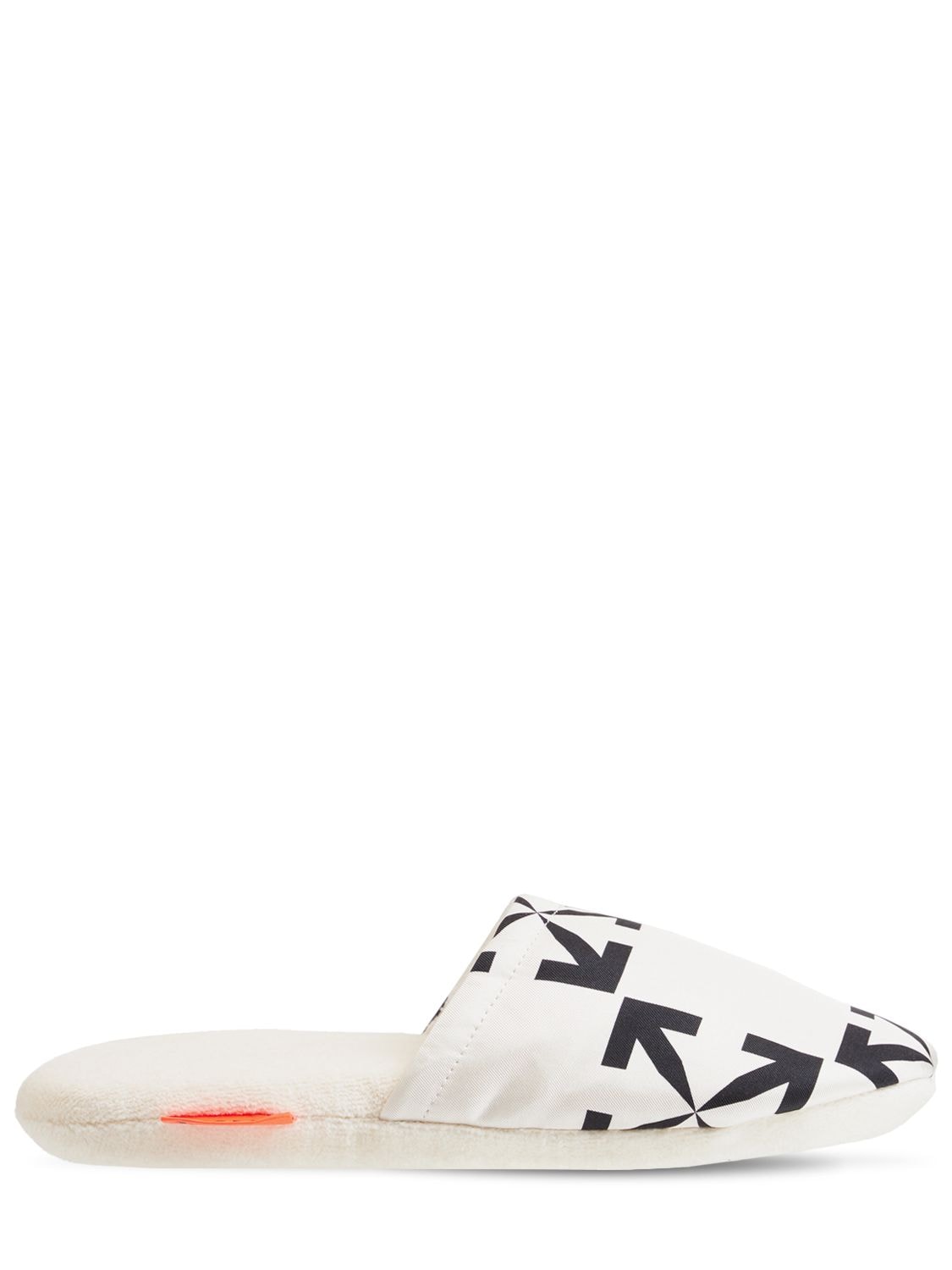 Off-white Arrow Pattern Slippers In White,black