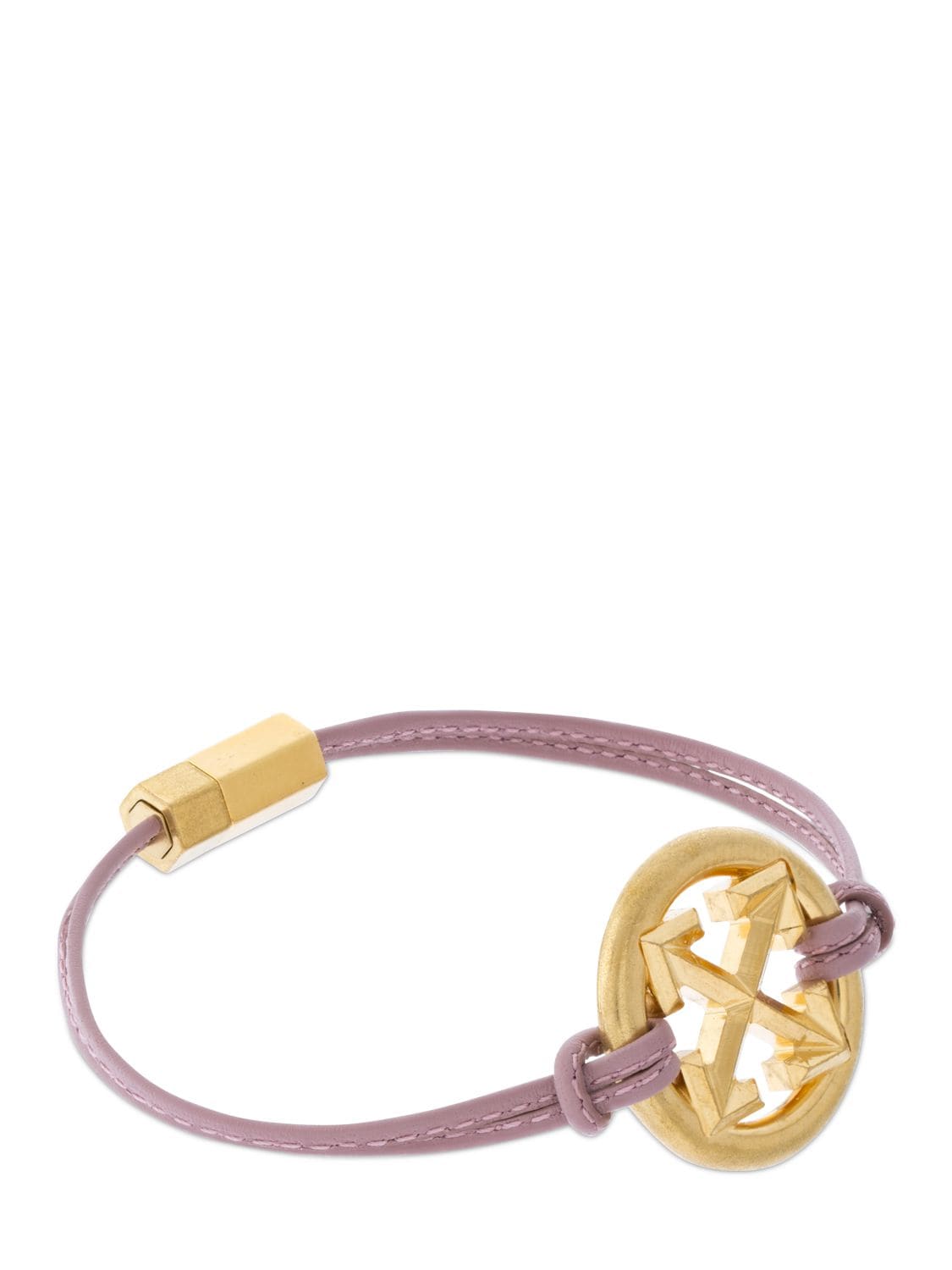 Shop Off-white Arrow Leather Bracelet In Lila,gold