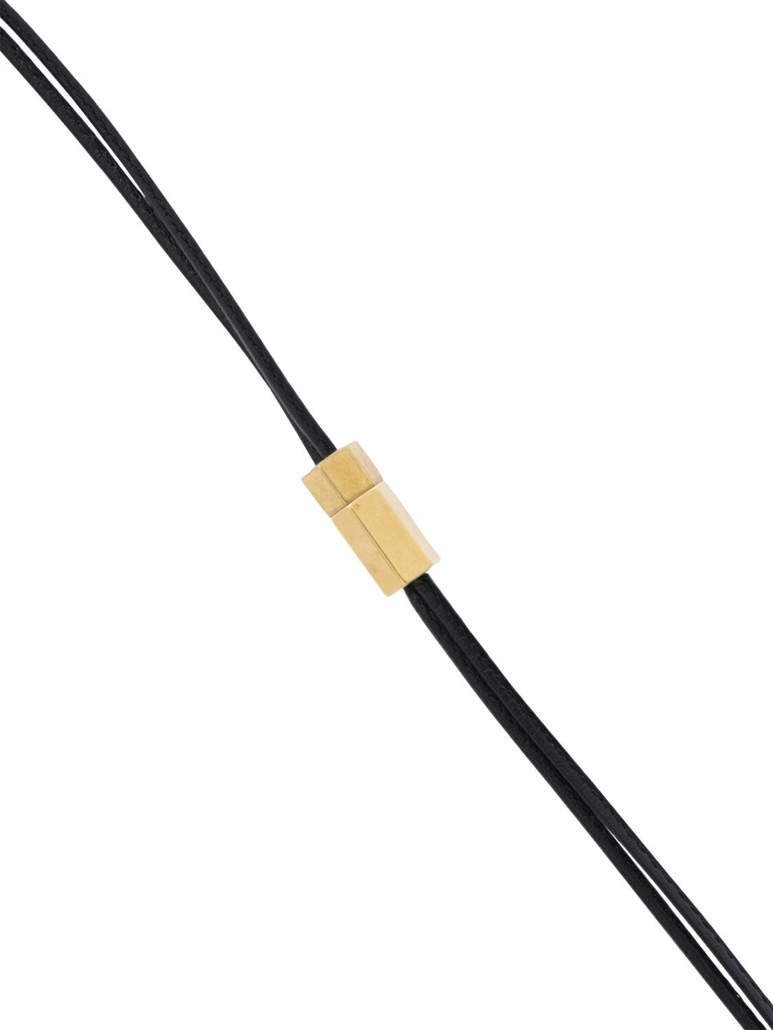 Shop Off-white Arrow Leather Necklace In Schwarz,gold