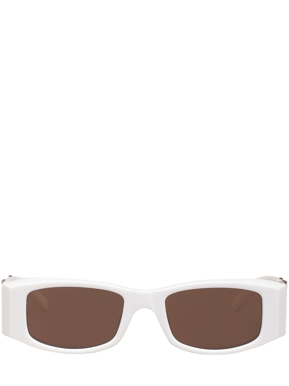 Palm Angels Angel Squared Acetate Sunglasses In White,brown