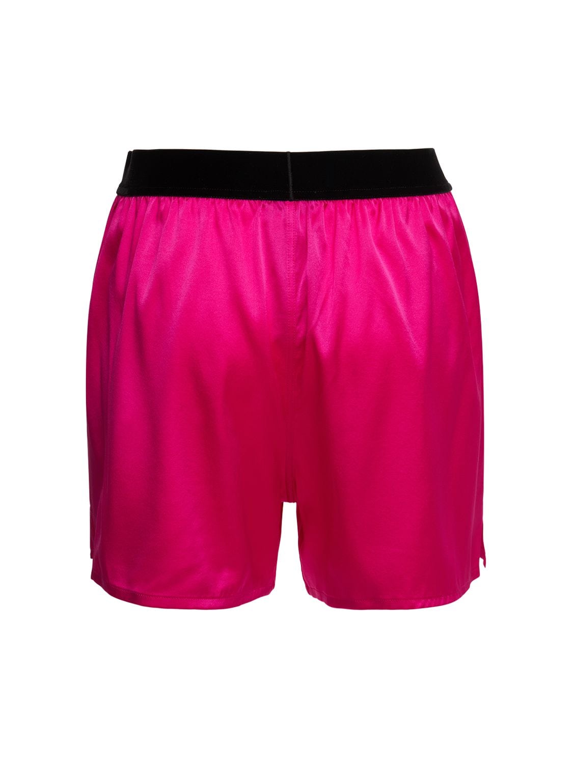 Tom Ford Velvet-trimmed Stretch-silk Satin Shorts In Pink & Purple |  ModeSens