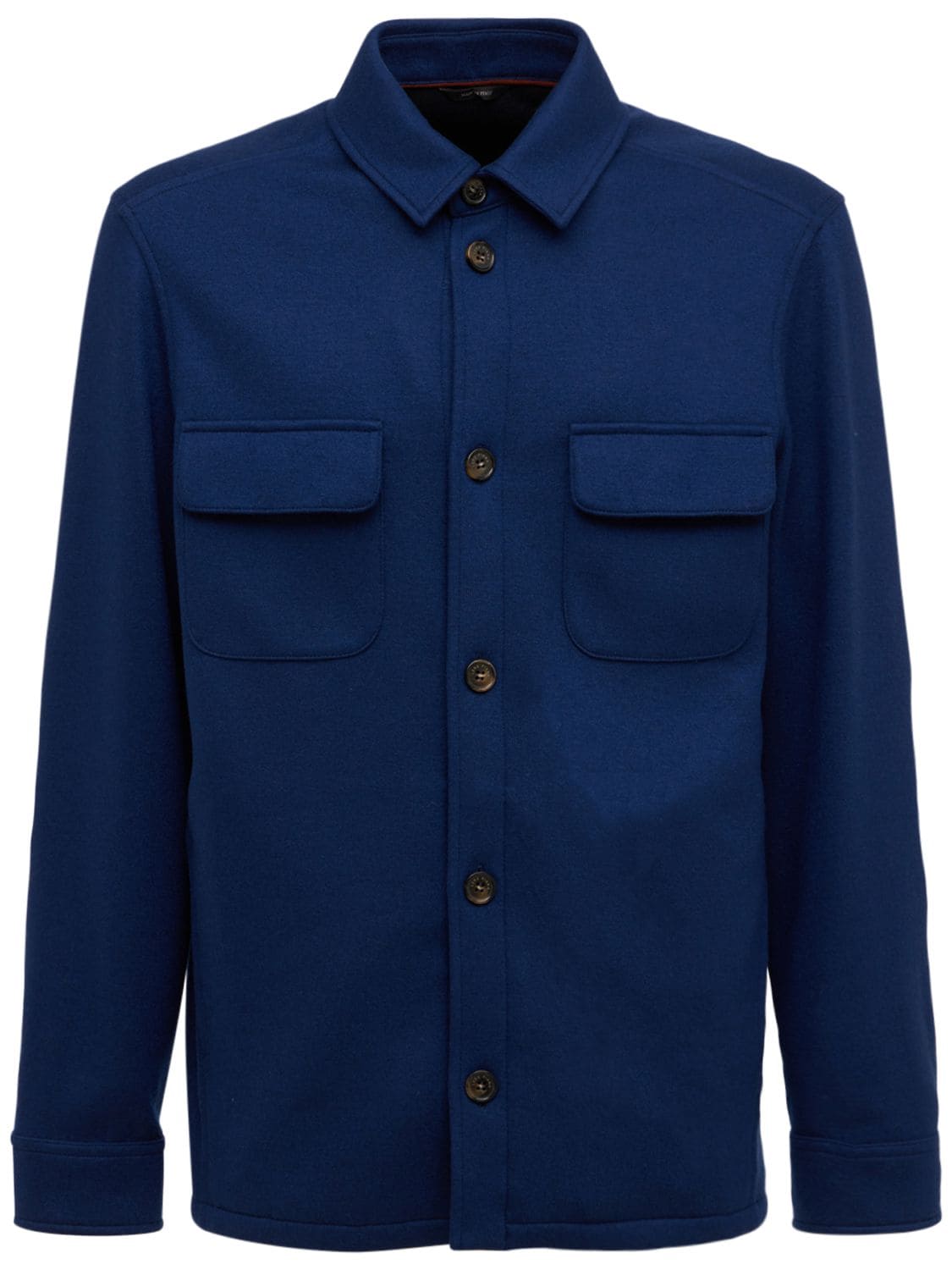 Loro Piana Light Double Cashmere Overshirt In Blue | ModeSens